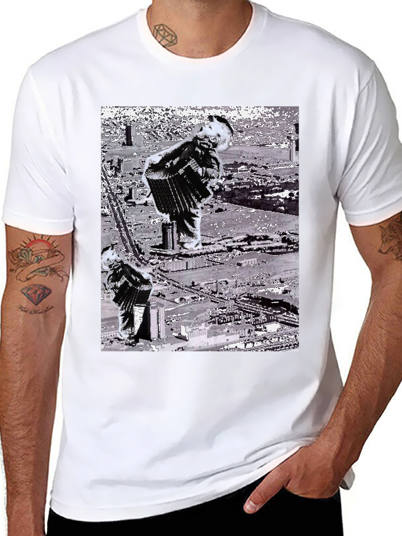 Black Accordion Player Graphic T-Shirt view 8