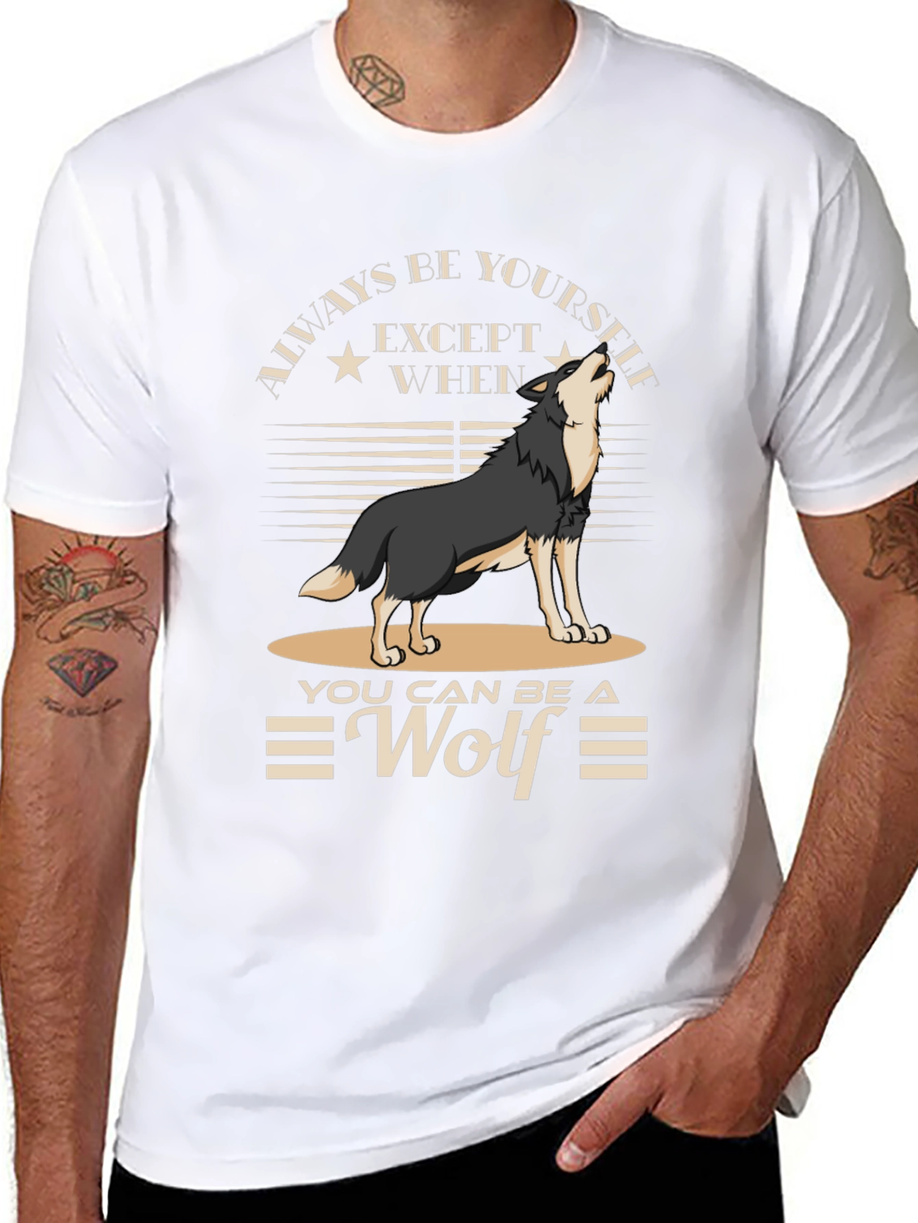 Black Always Be Yourself Unless You Can Be A Wolf T-Shirt view 8