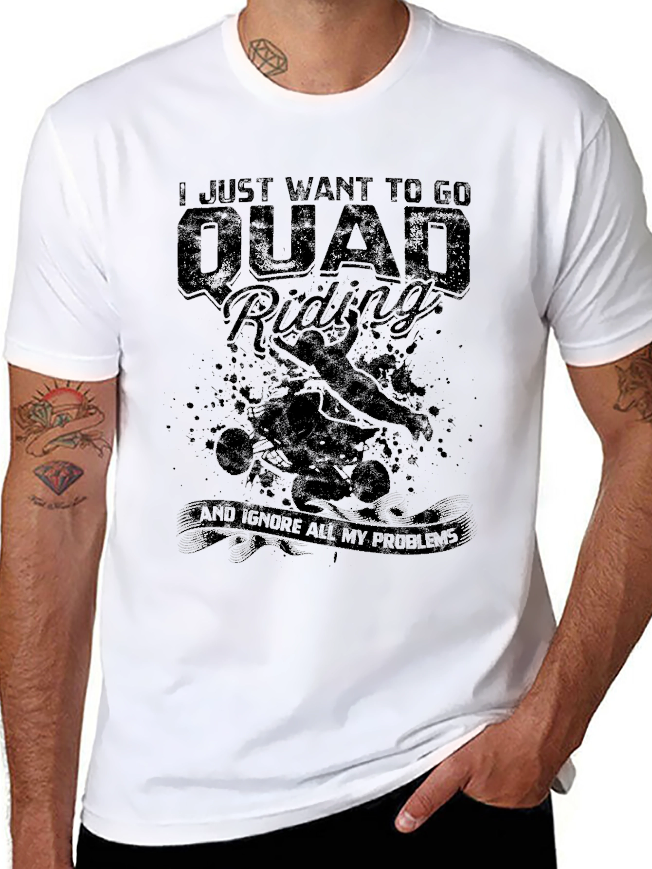 Black Quad Riding T-Shirt - Off-Road Adventure Tee view 8