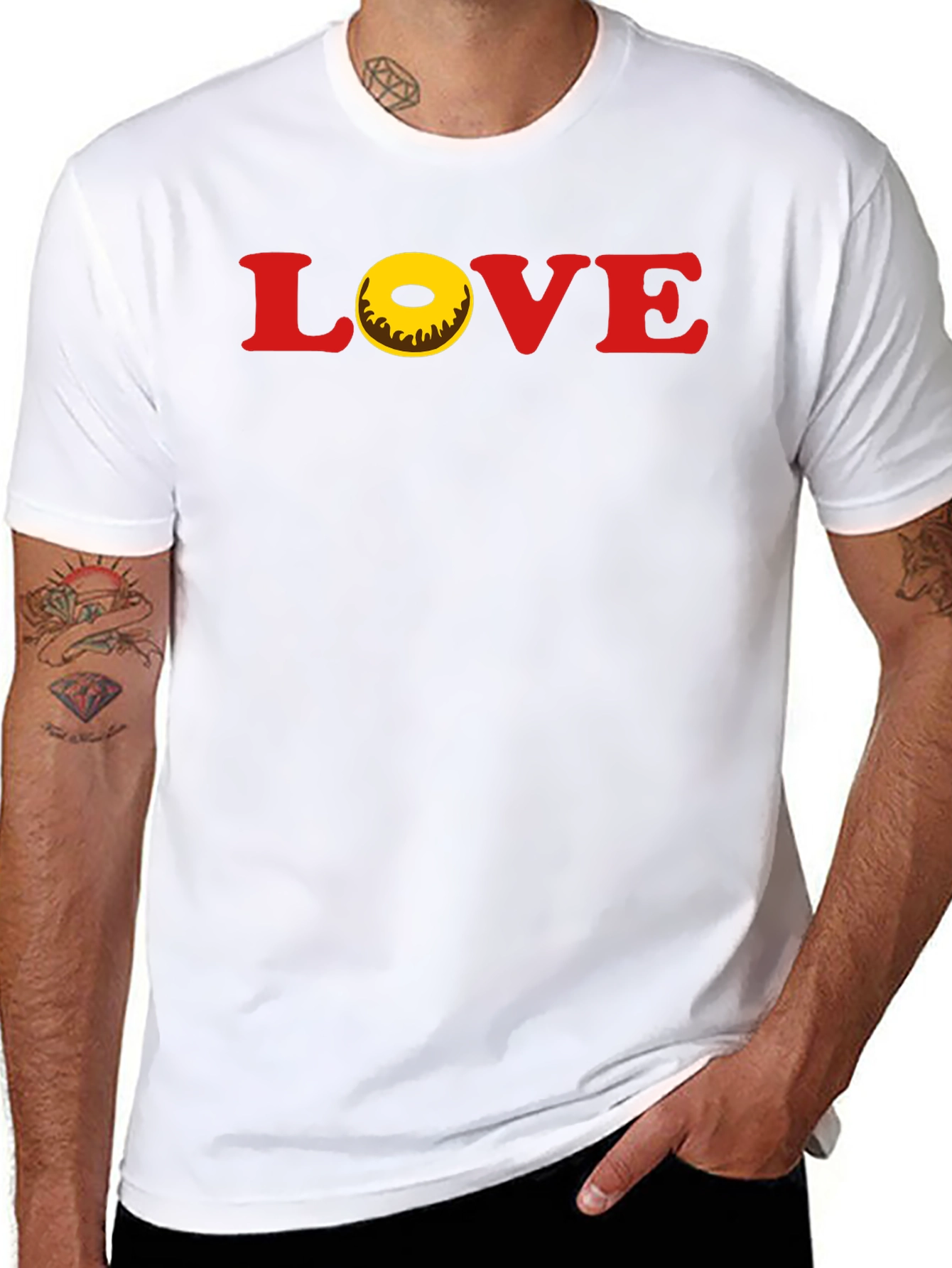 Black Love Donut T-Shirt - Casual Graphic Tee view 8