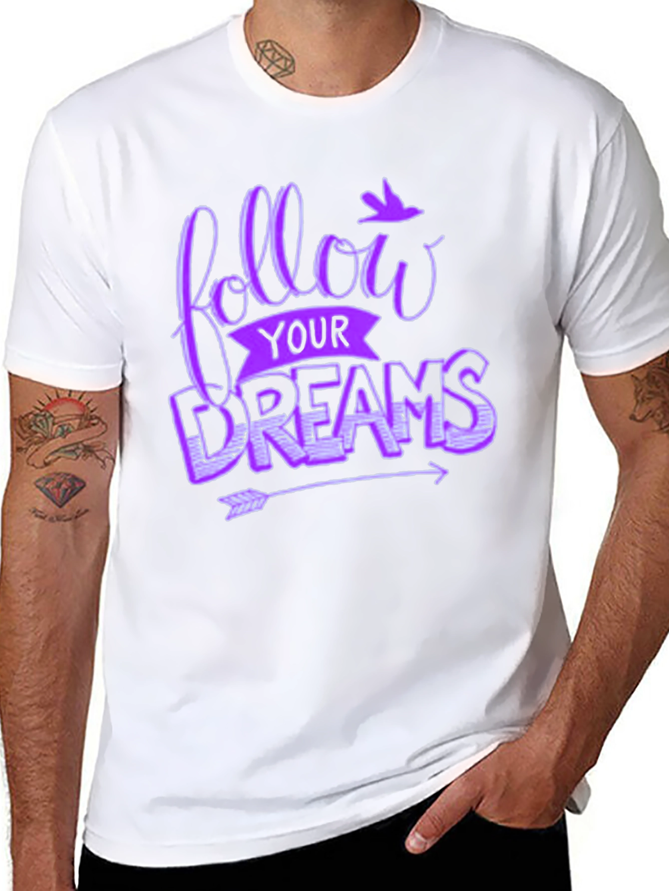 Black Follow Your Dreams Graphic Tee - Unisex Black T-Shirt view 8