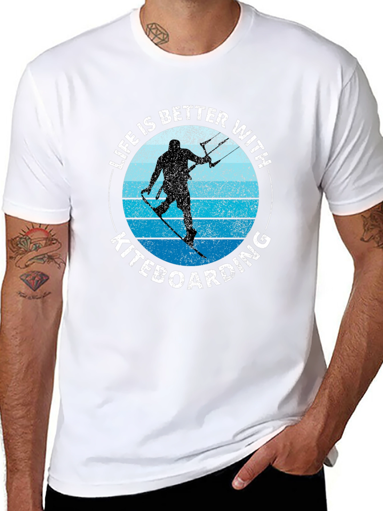 Black Kiteboarding Life T-Shirt - Watersport Apparel view 8