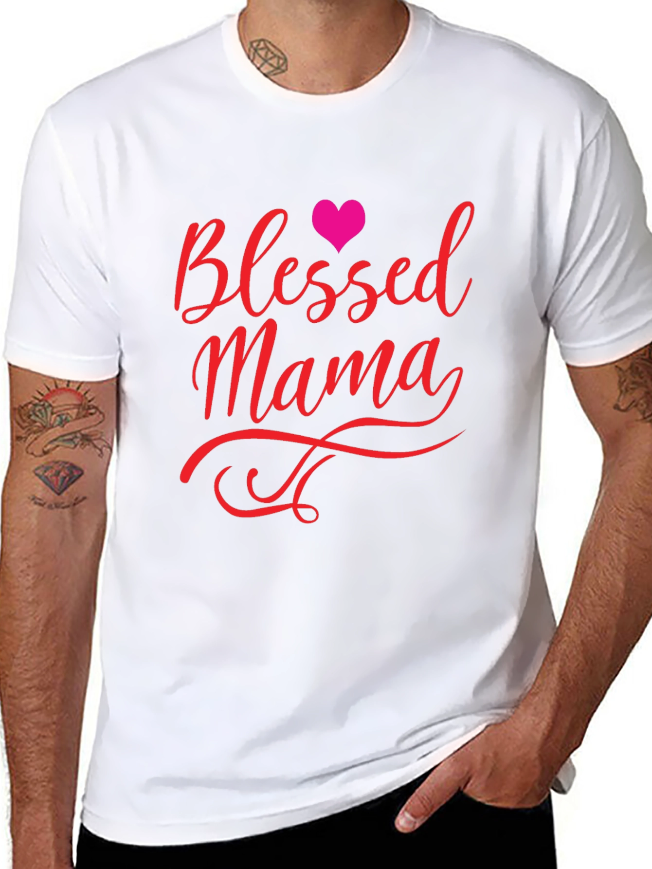 Black Blessed Mama Black T-Shirt view 8