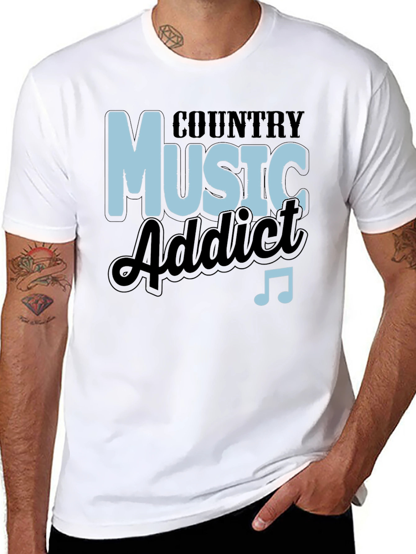 Black Country Music Addict Black T-Shirt view 8