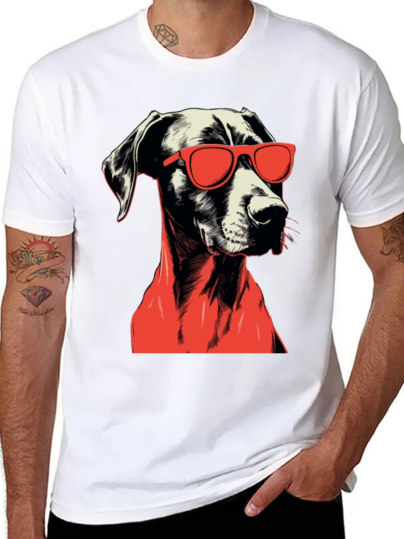 Black Cool Dog Graphic Tee - Black view 8