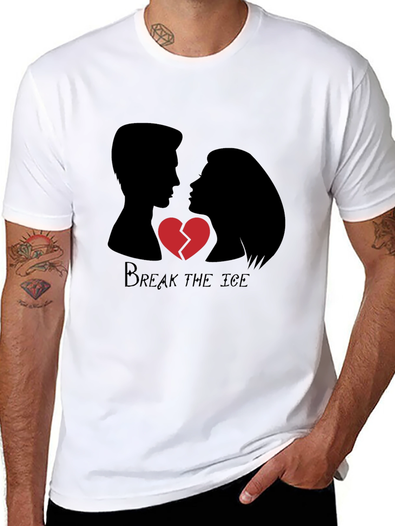 Black Break the Ice Graphic Tee - Heartbreak Design view 8