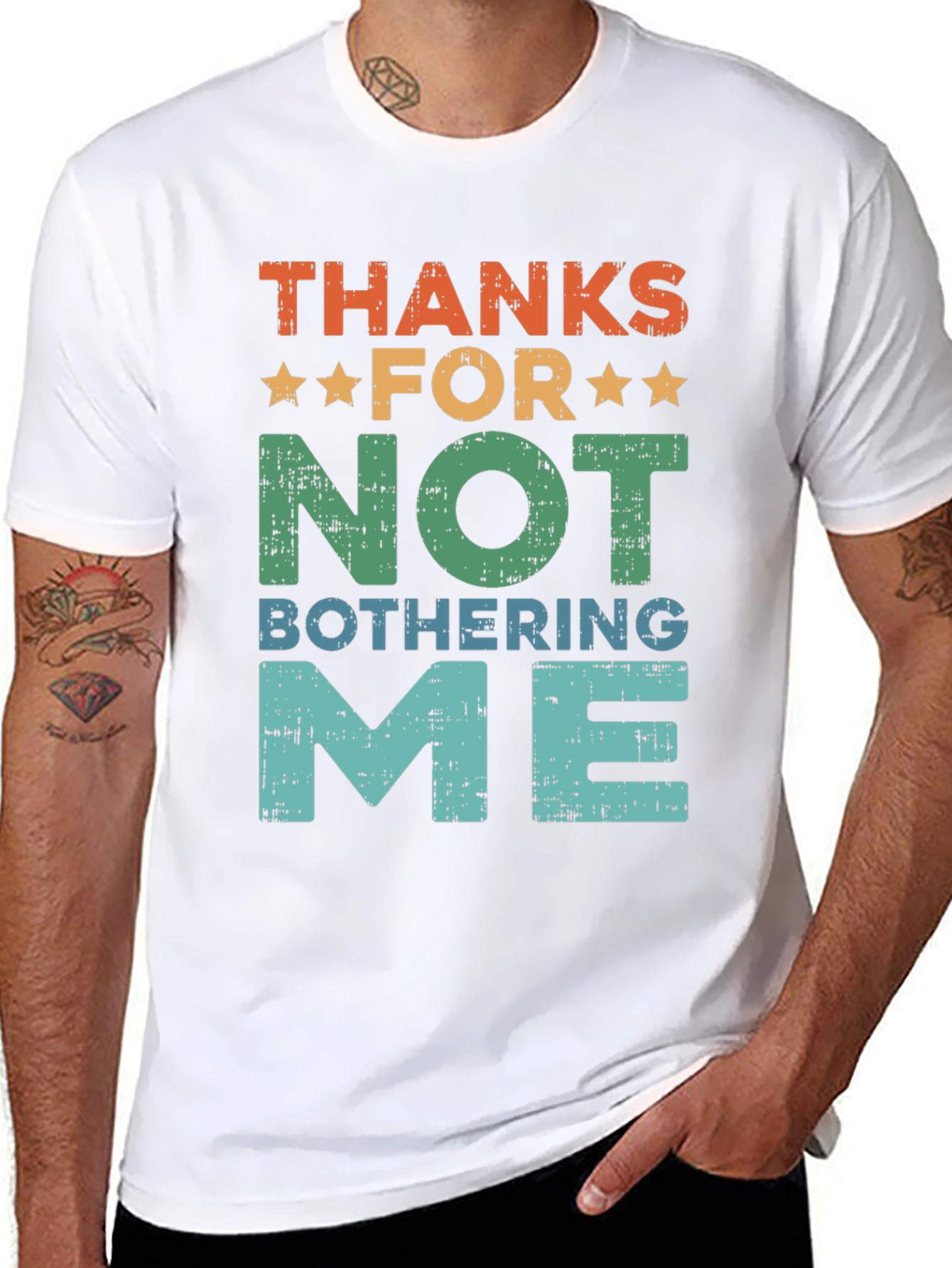 Black Funny Graphic T-Shirt - Thanks For Not Bothering Me view 8