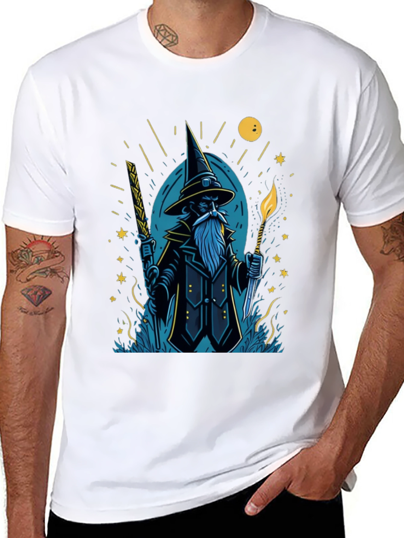 Black Wizard Graphic Tee - Magical Style view 8