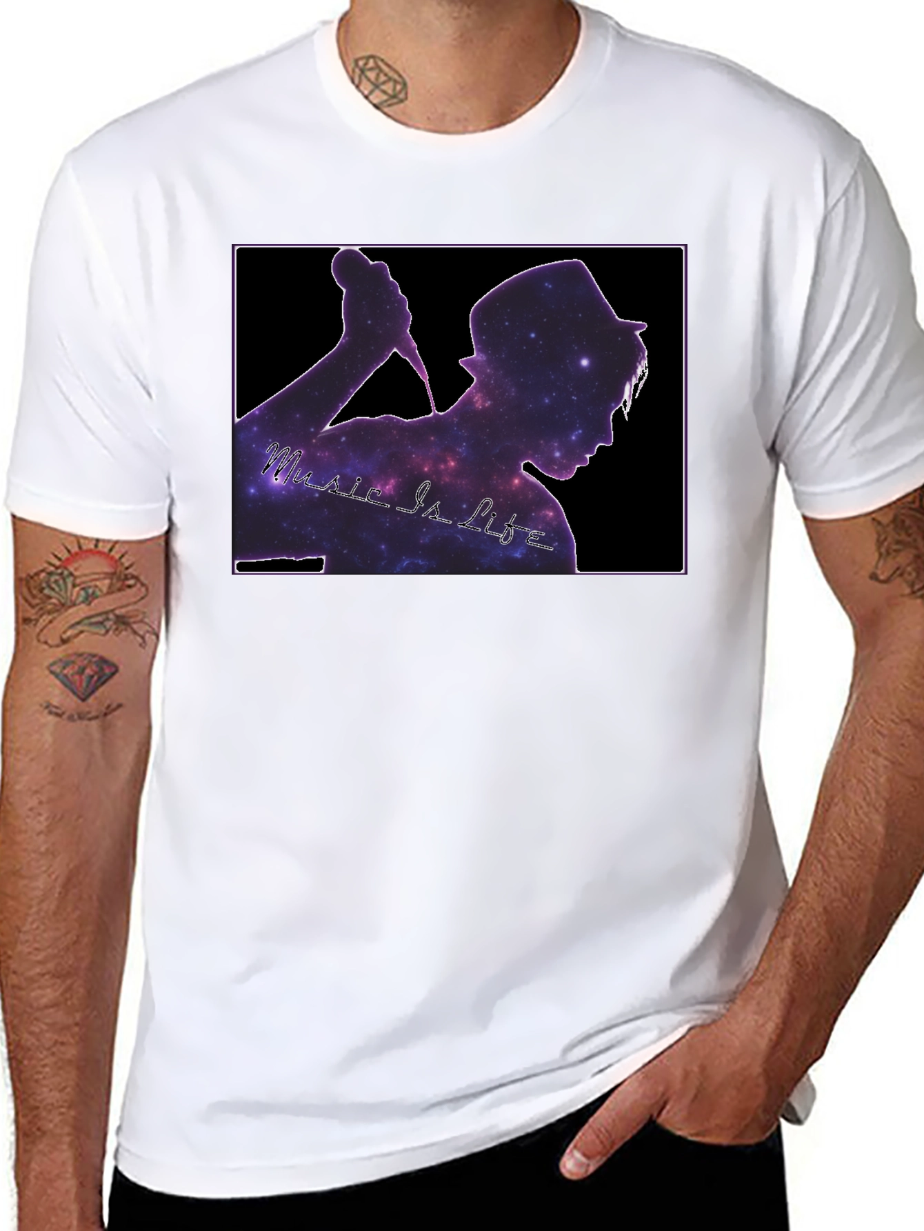 Black Music Is Life Galaxy Tee view 8