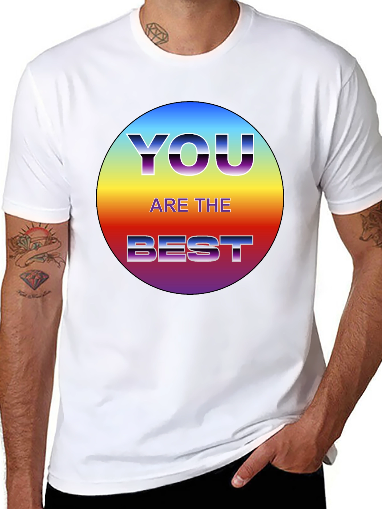 Black You Are The Best Graphic T-Shirt - Black view 8