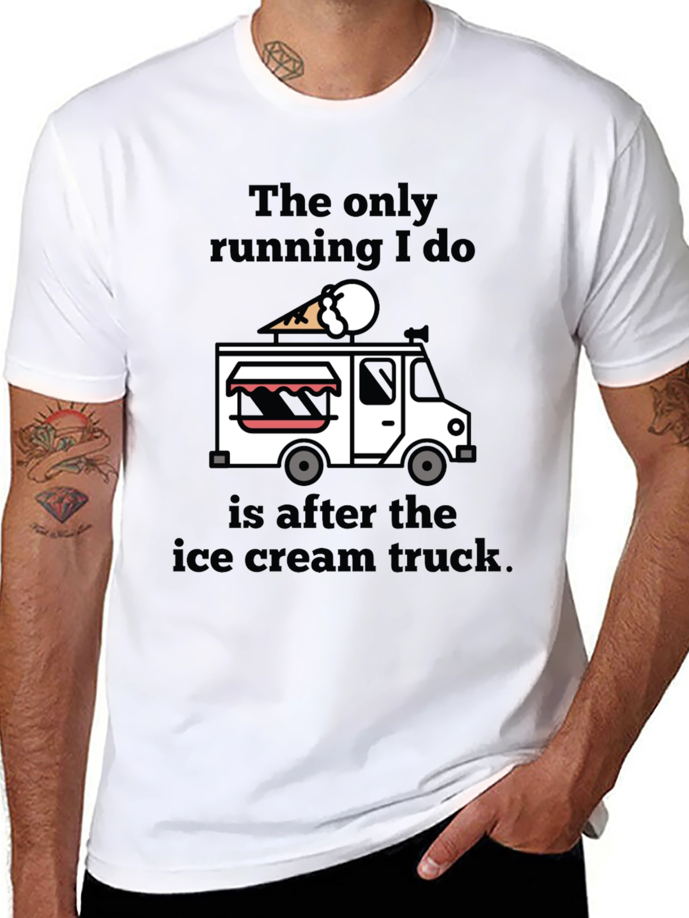 Black Ice Cream Truck T-Shirt view 8
