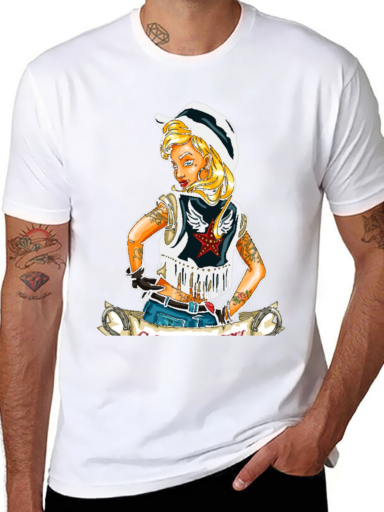 Black Cowgirl Graphic T-Shirt - Unique Design view 8