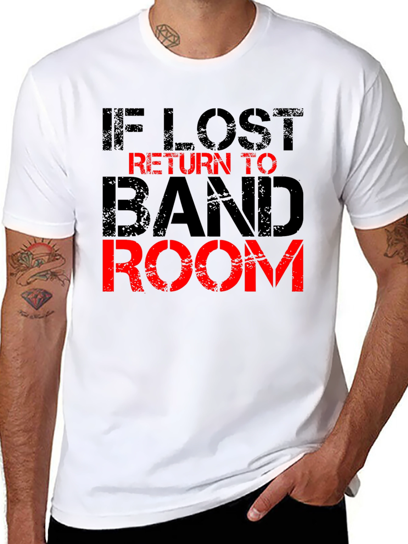 Black If Lost Return to Band Room Graphic Tee view 8