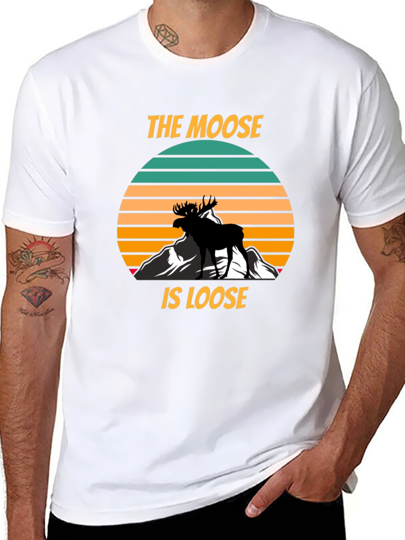 Black The Moose Is Loose Black Graphic T-Shirt view 8