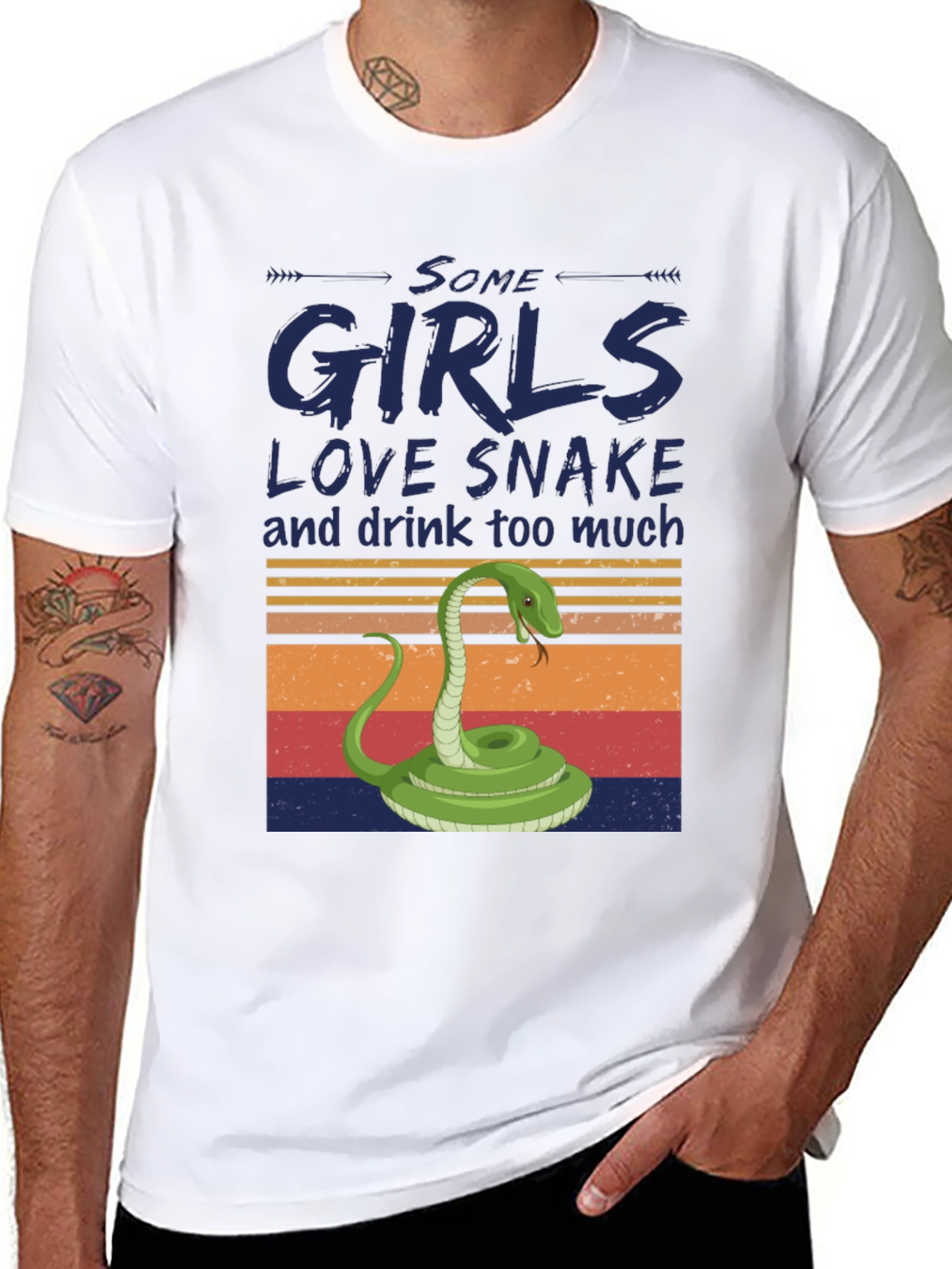 Black Some Girls Love Snake T-Shirt view 8