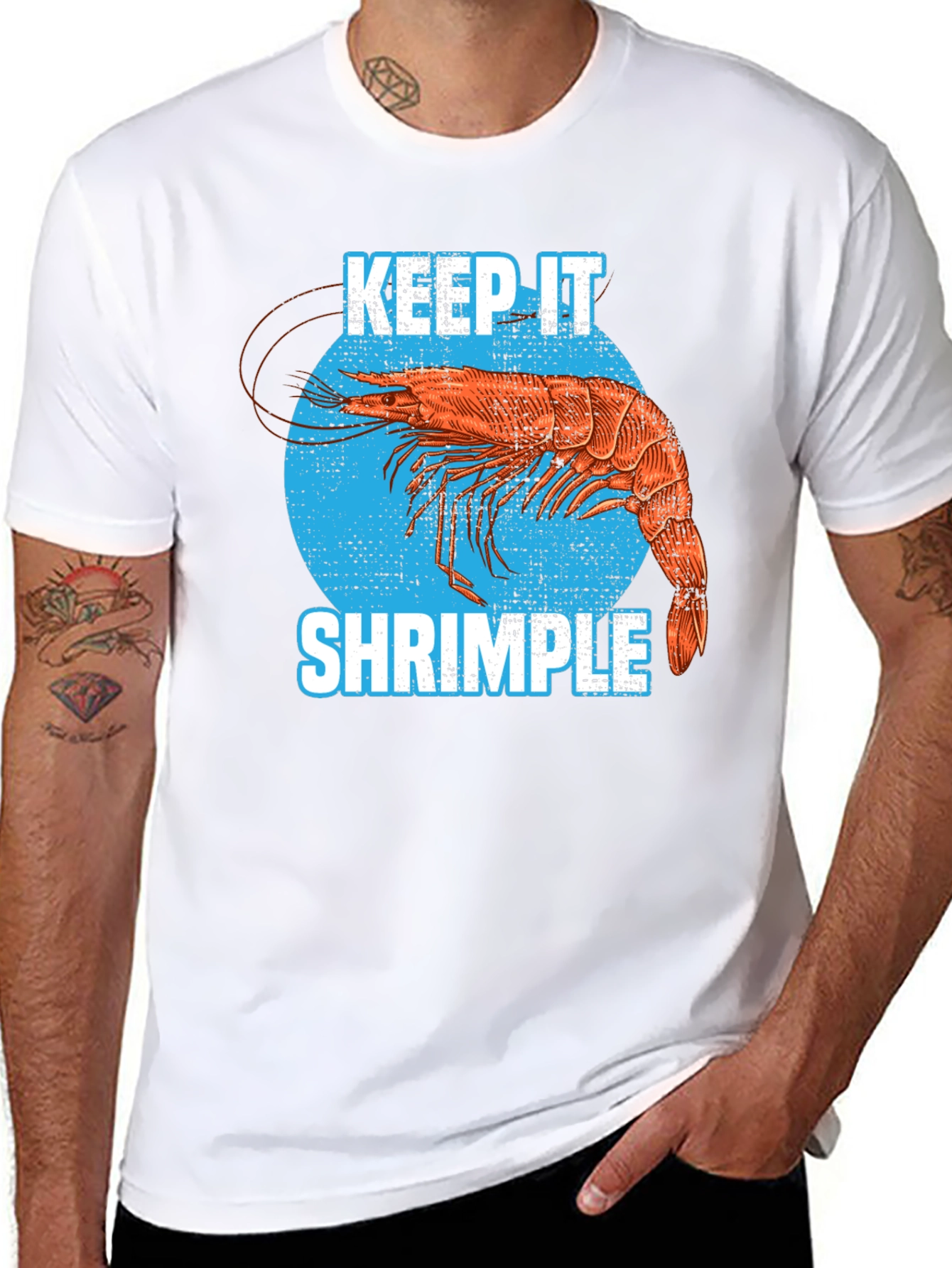 Black Keep it Shrimple T-Shirt Funny Shrimp Lover Tee view 8