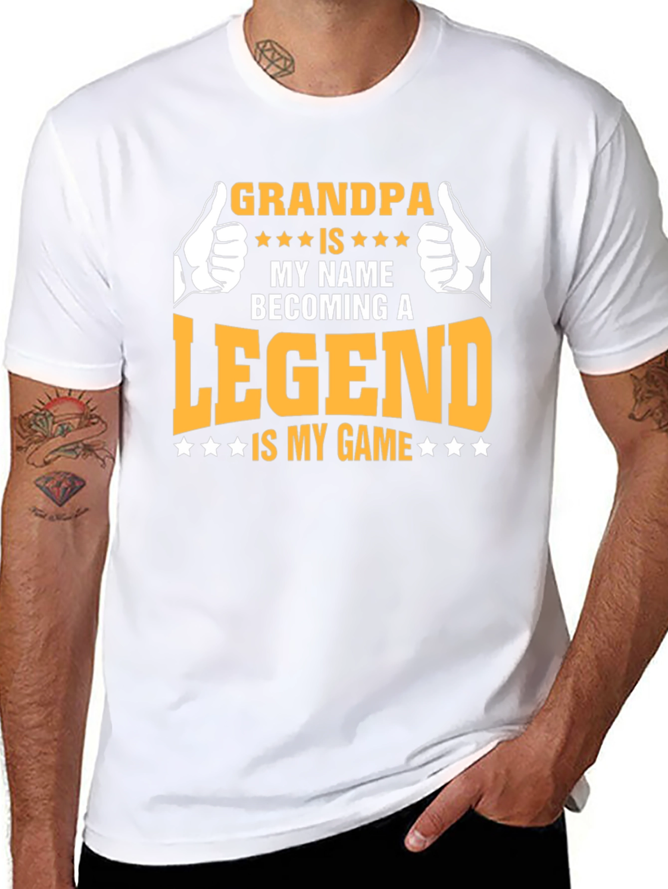 Black Grandpa Legend T-Shirt: Cool Gift for Grandfathers view 8