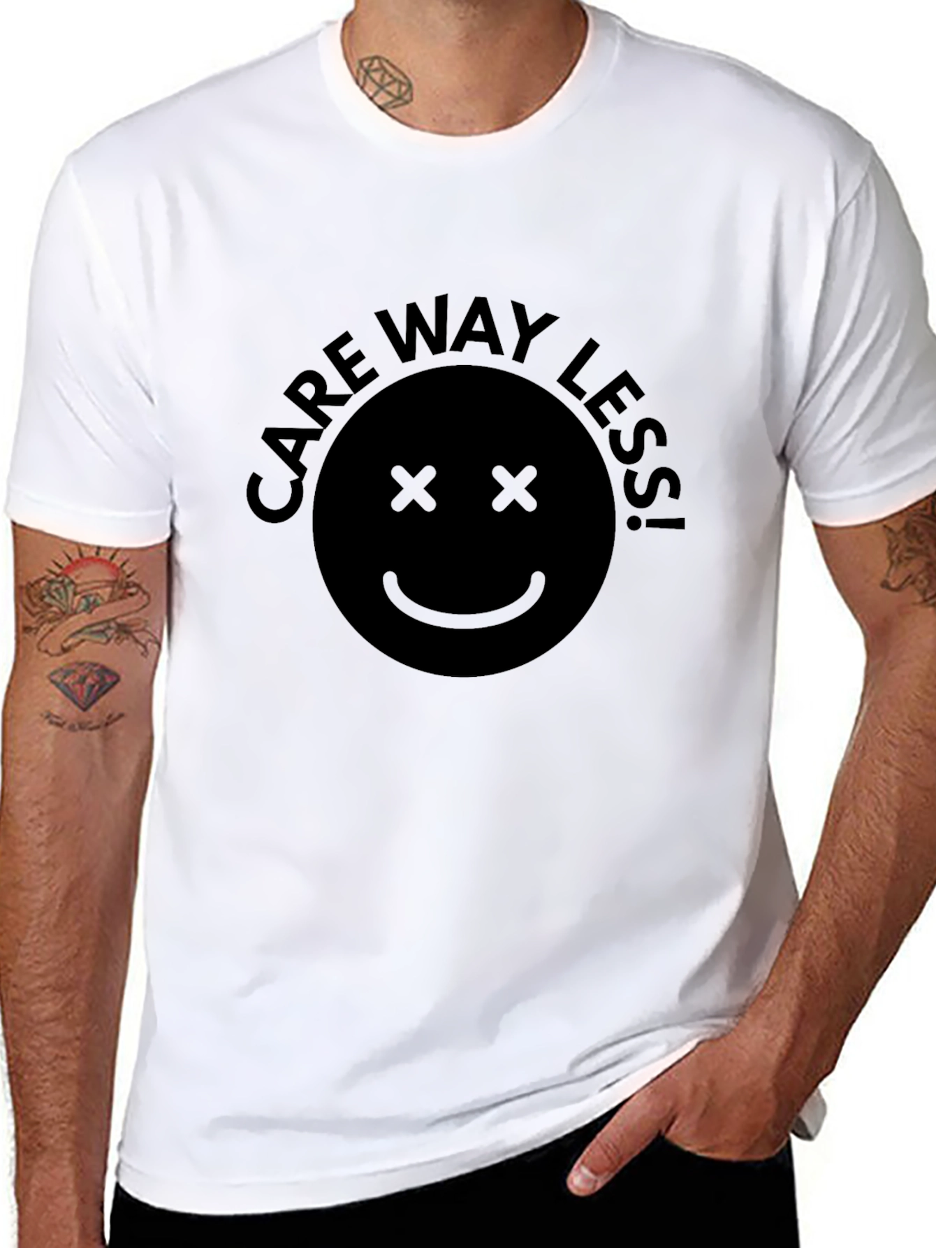 Black Care Way Less Graphic Tee - Black Unisex view 8