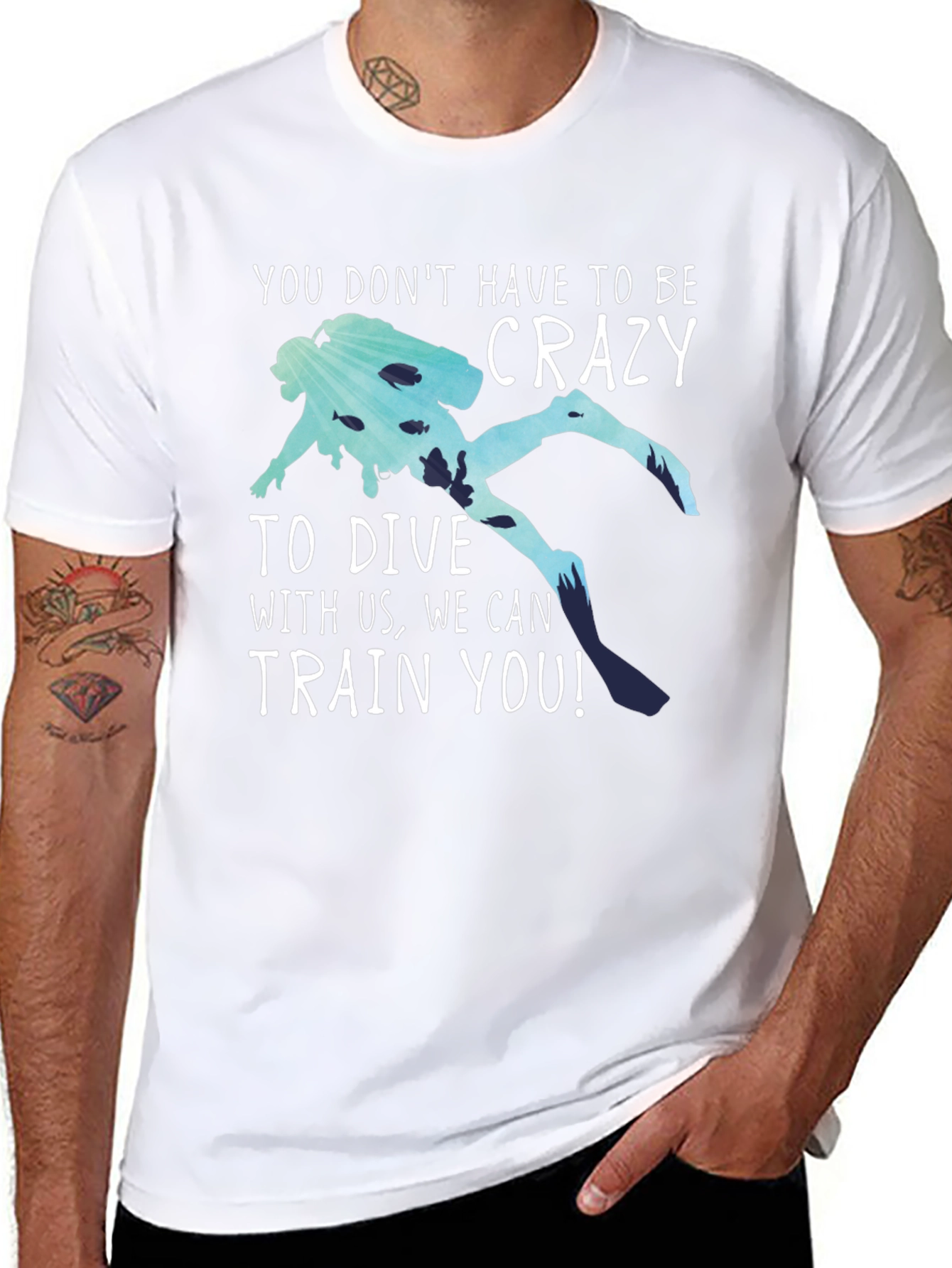 Black Funny Diving T-Shirt: No Crazy Divers Needed! view 8