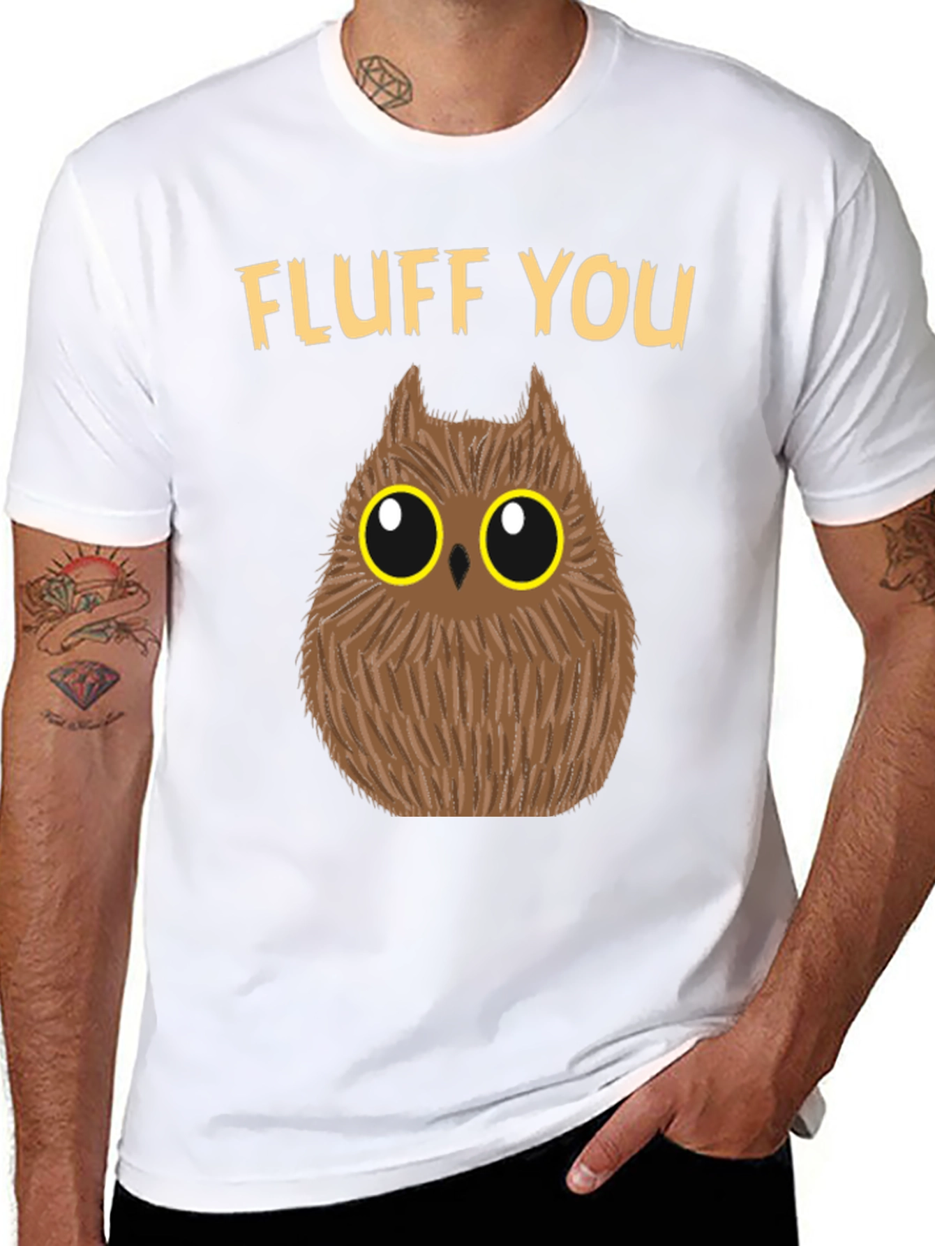 Black Fluff You Owl Graphic Tee view 8