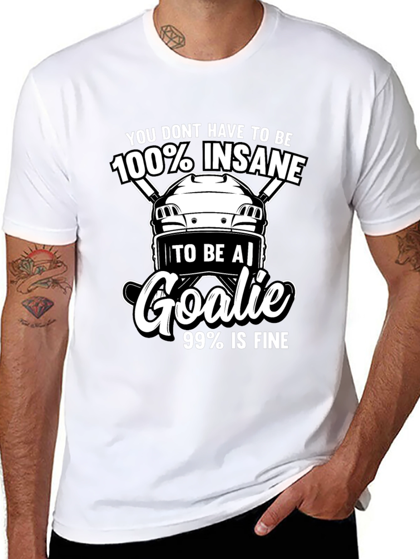 Black Hockey Goalie T-Shirt - Insane Goalie Tee view 8