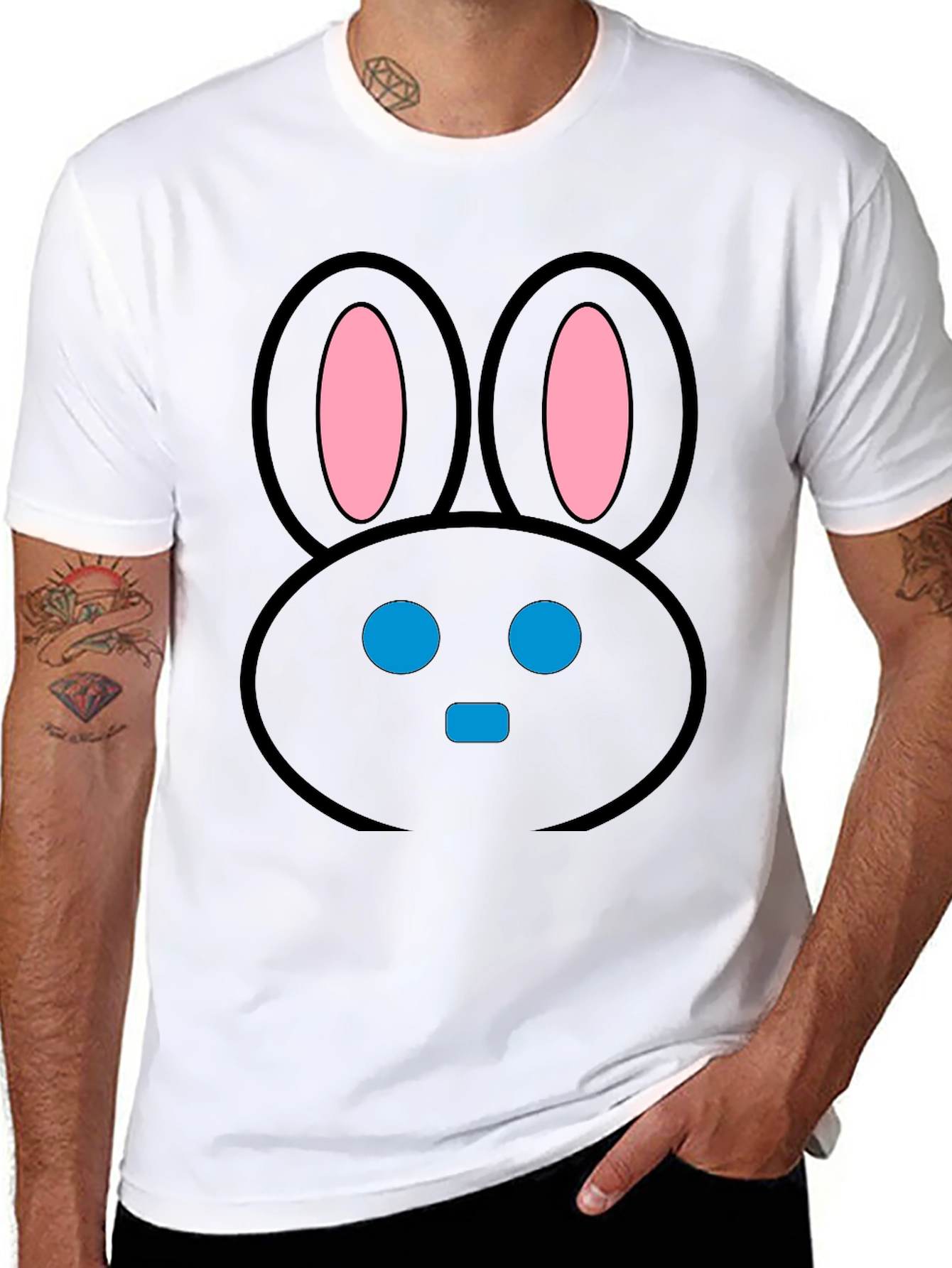 Black Black Bunny Face T-Shirt view 8