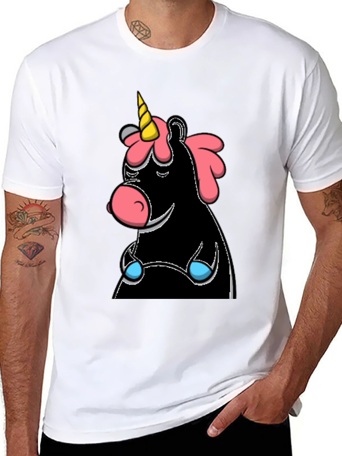 Black Unicorn Graphic T-Shirt - Black view 8