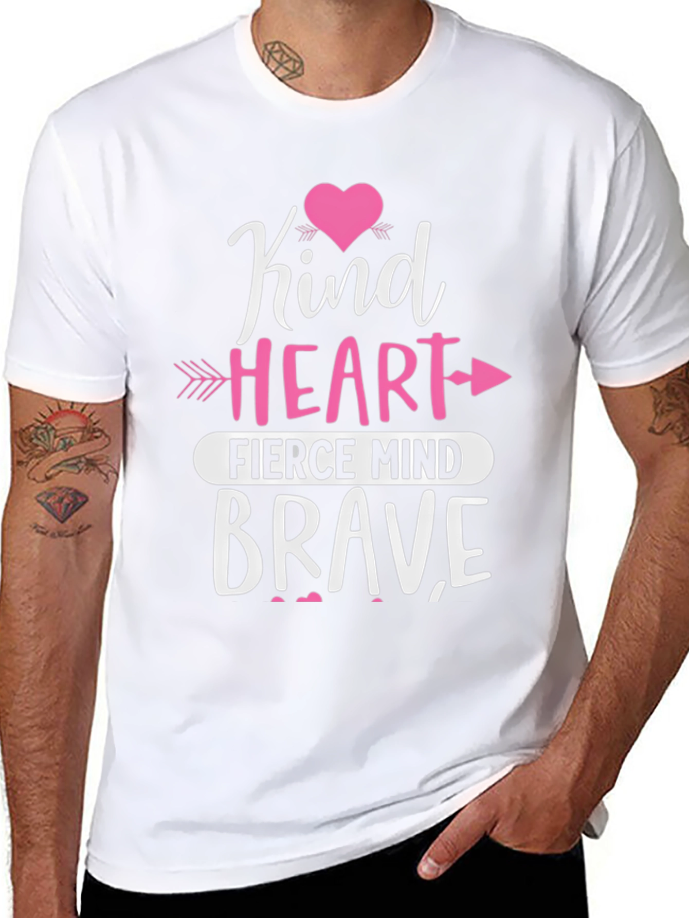 Black Kind Heart Brave Mind Graphic Tee view 8