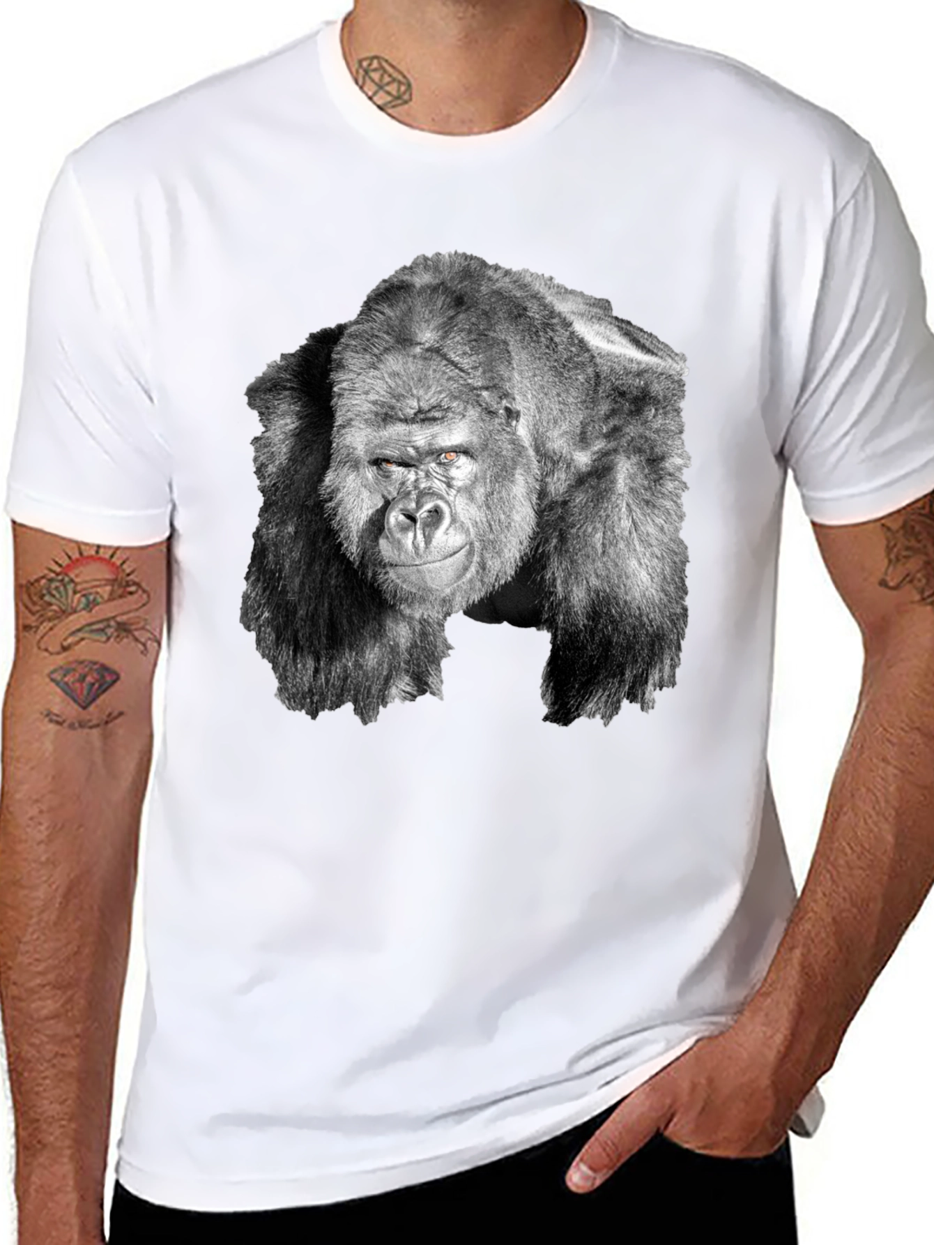 Black Gorilla Graphic Tee - Cool Black T-Shirt for Men view 8