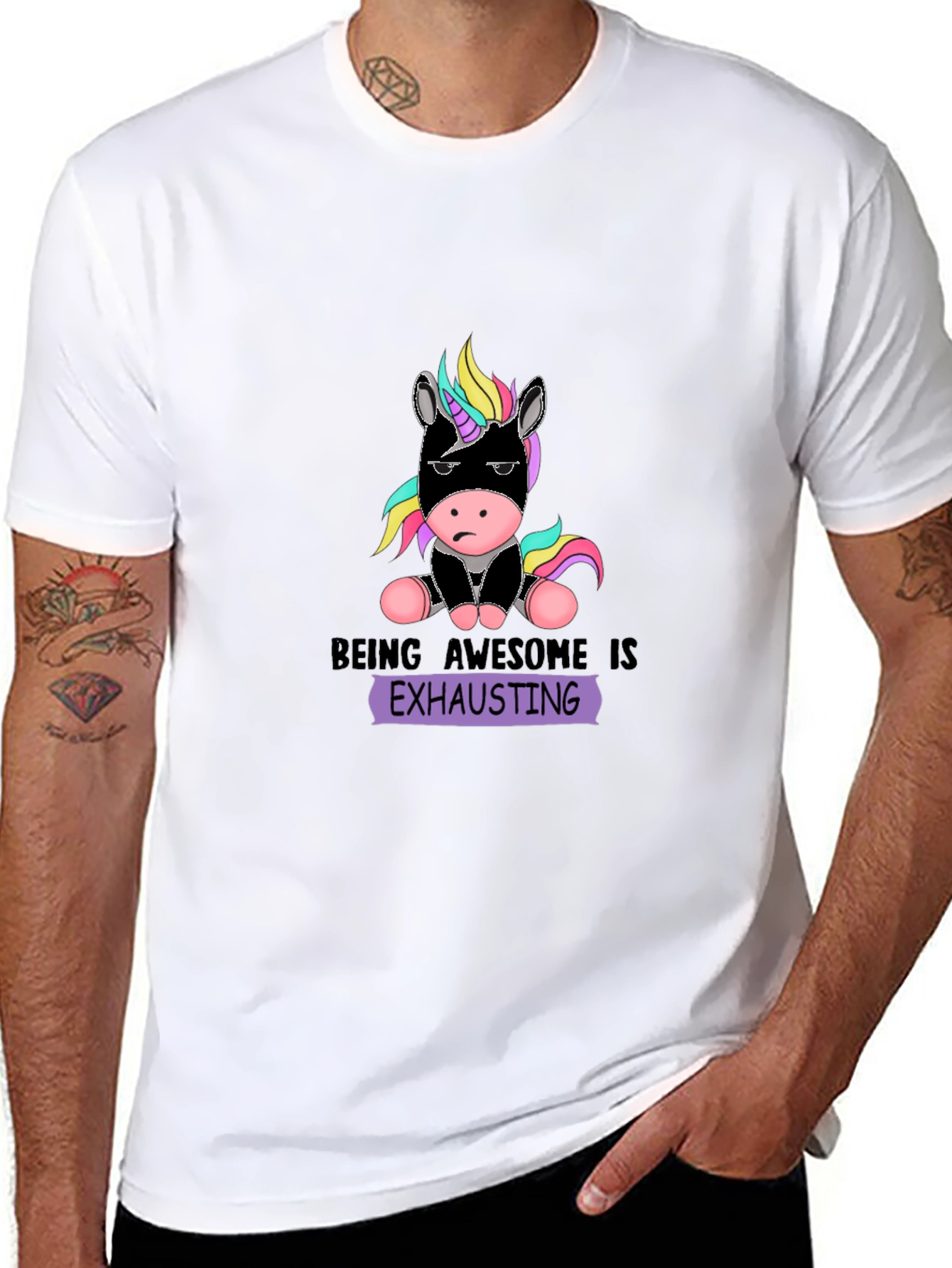 Black Being Awesome Is Exhausting T-Shirt view 8