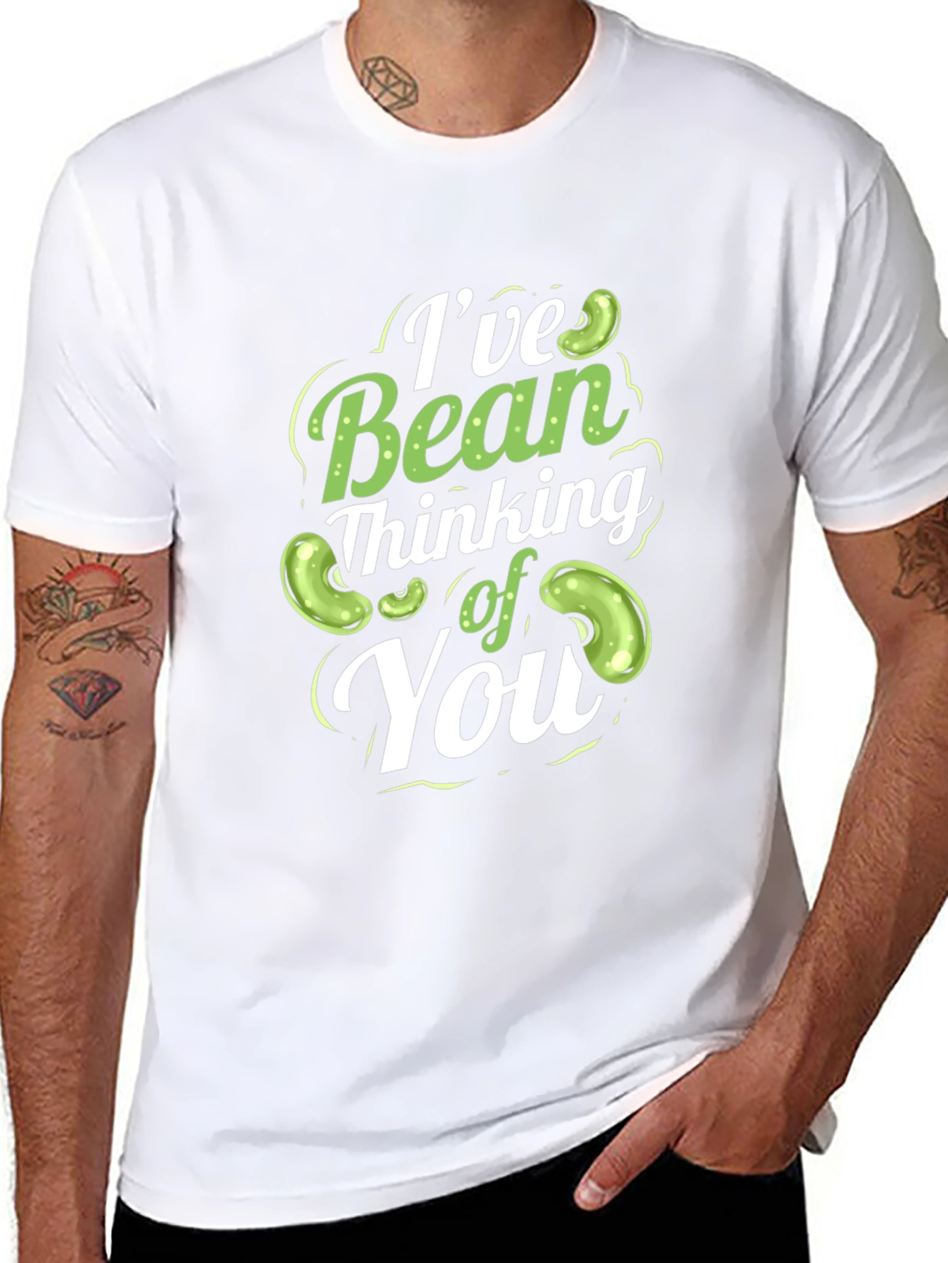 Black I've Bean Thinking of You T-Shirt Funny Pun Tee view 8