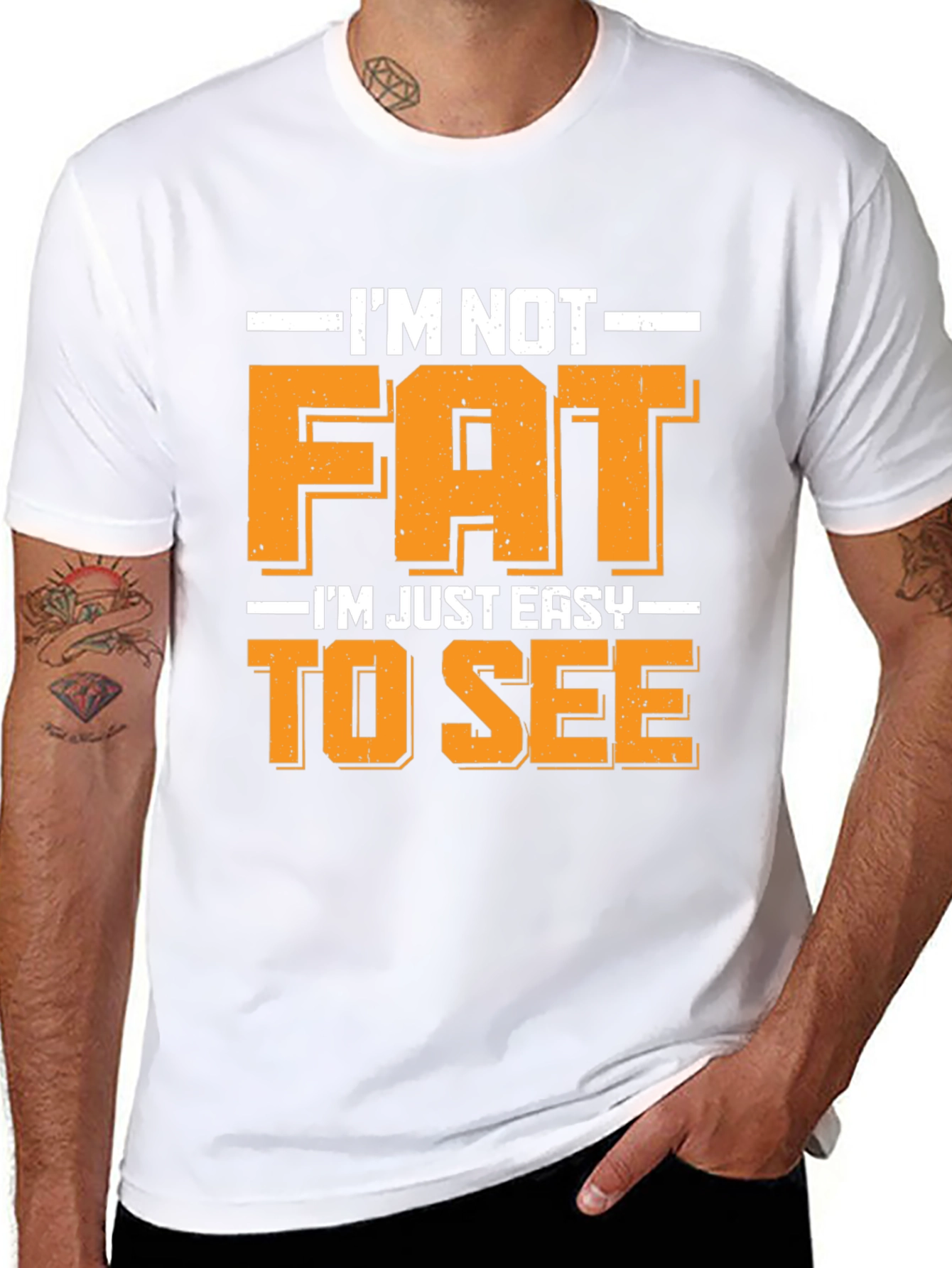 Black Funny I'm Not Fat Easy to See T-Shirt view 8