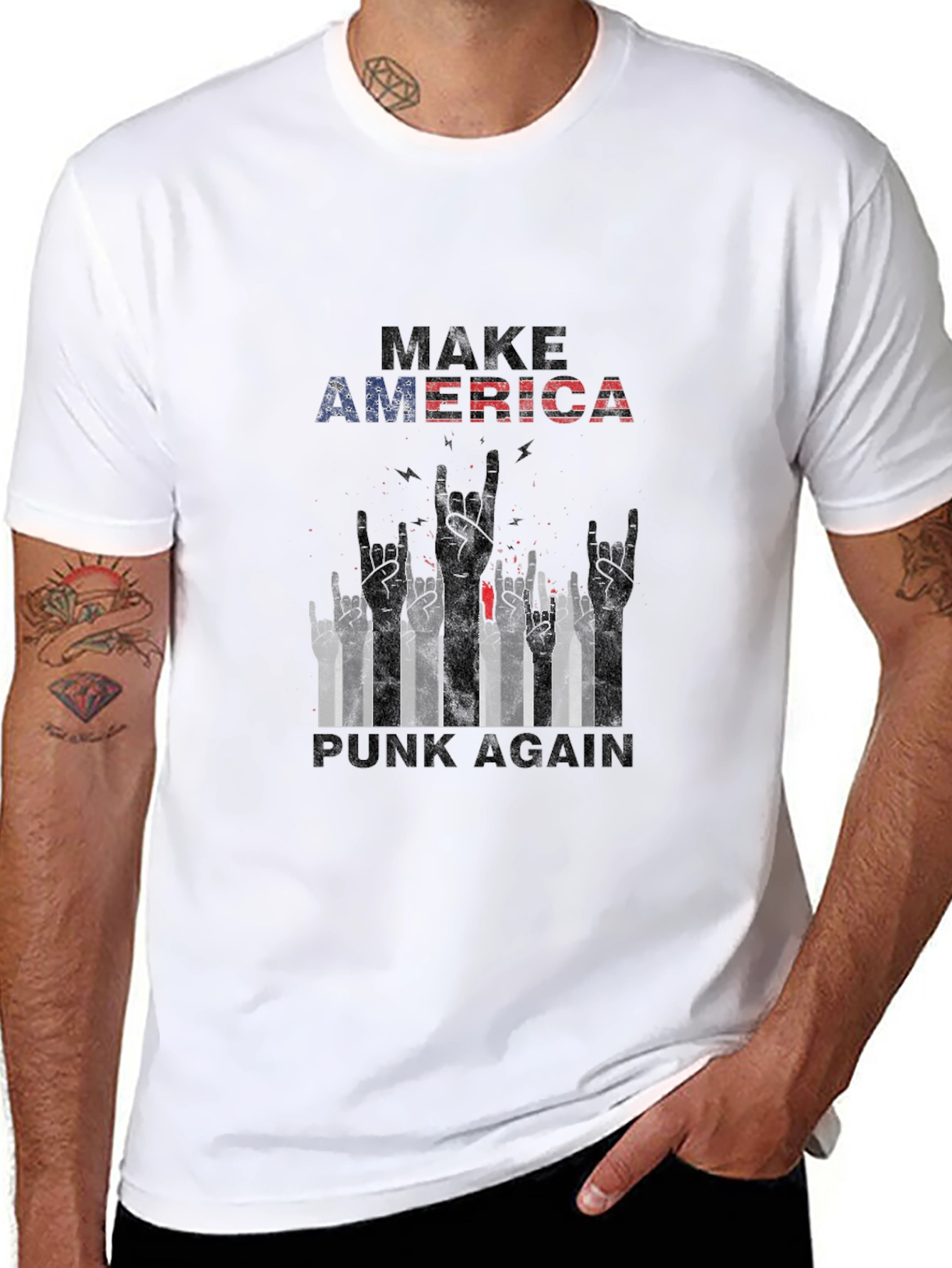Black Make America Punk Again Graphic Tee view 8