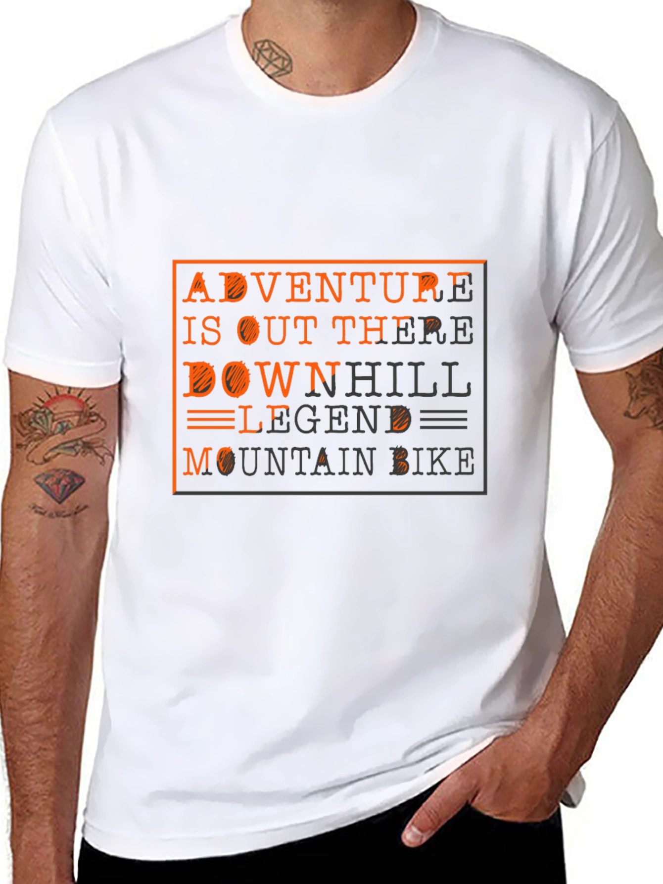 Black Adventure Mountain Bike Graphic Tee view 8