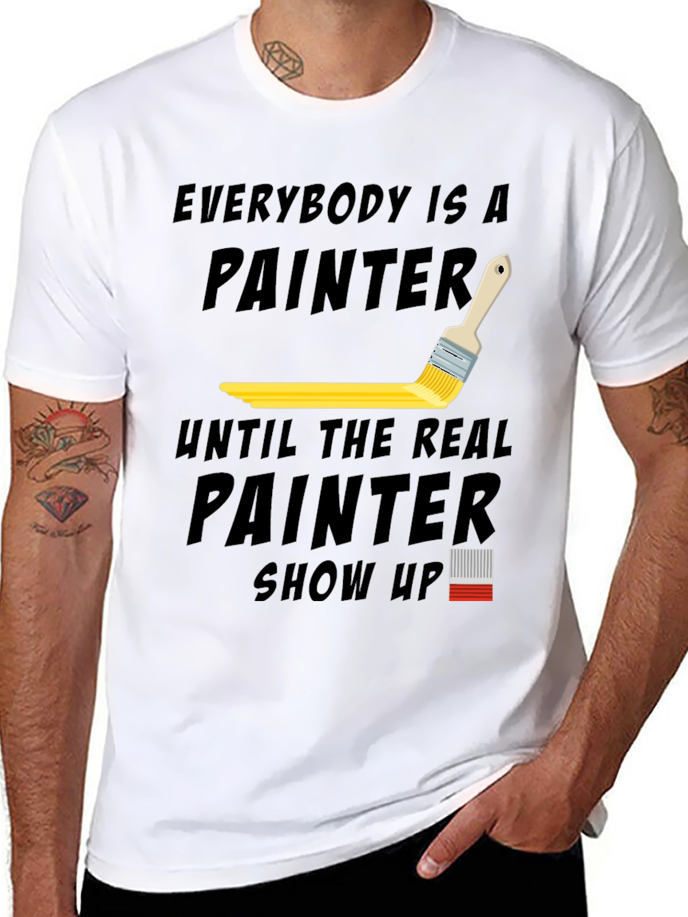 Black Everybody is a Painter Graphic T-Shirt view 8