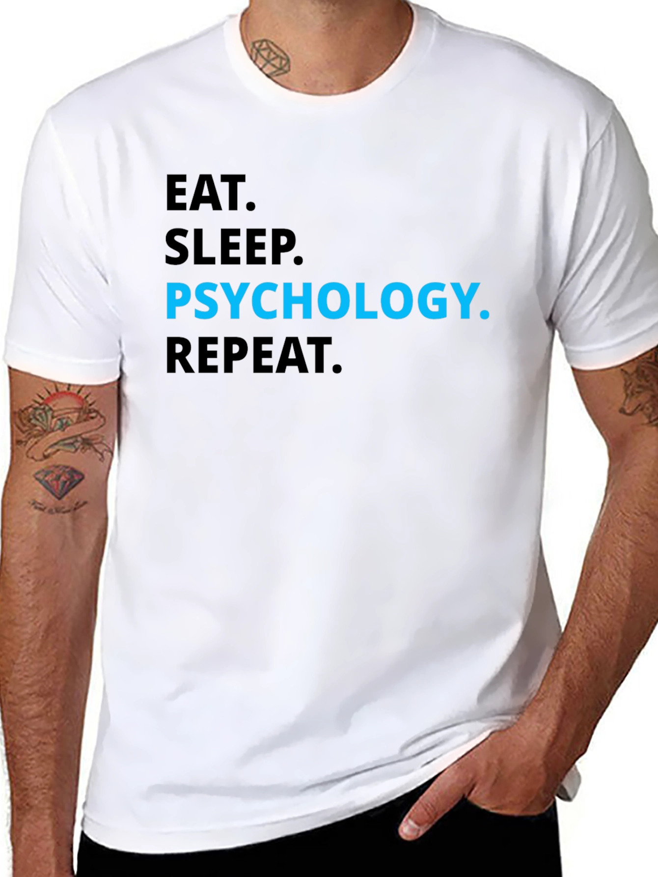 Black Psychology T-Shirt - Eat Sleep Psychology Repeat view 8