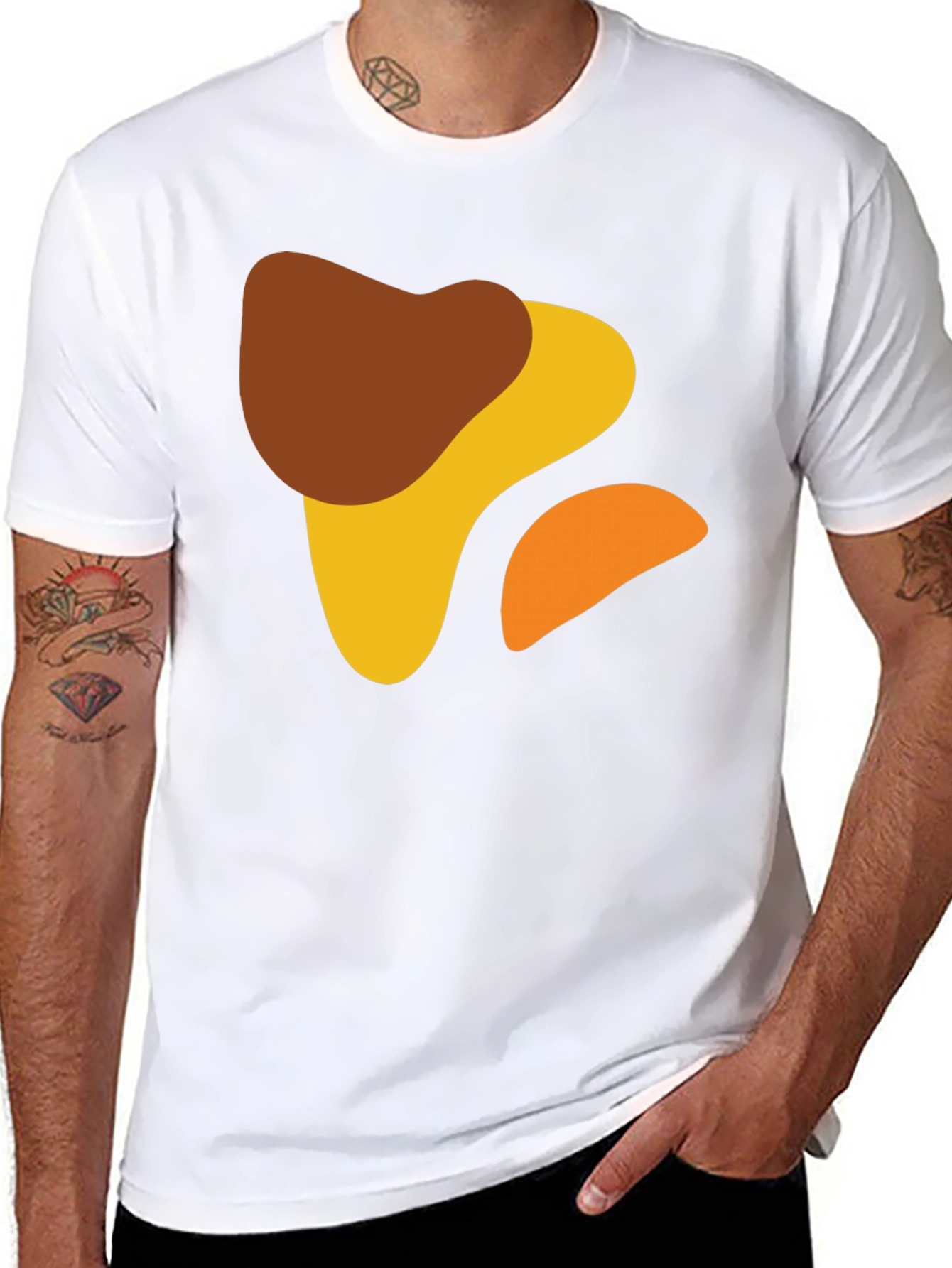 Black Abstract Shapes Black T-Shirt - Modern Art Design view 8