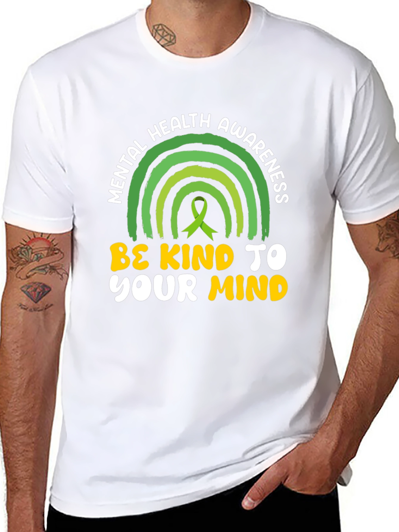 Black Mental Health Awareness T-Shirt - Be Kind To Your Mind view 8