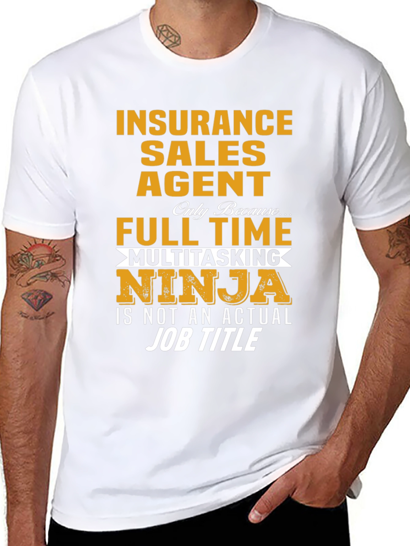 Black Insurance Sales Agent Novelty Graphic T-Shirt view 8