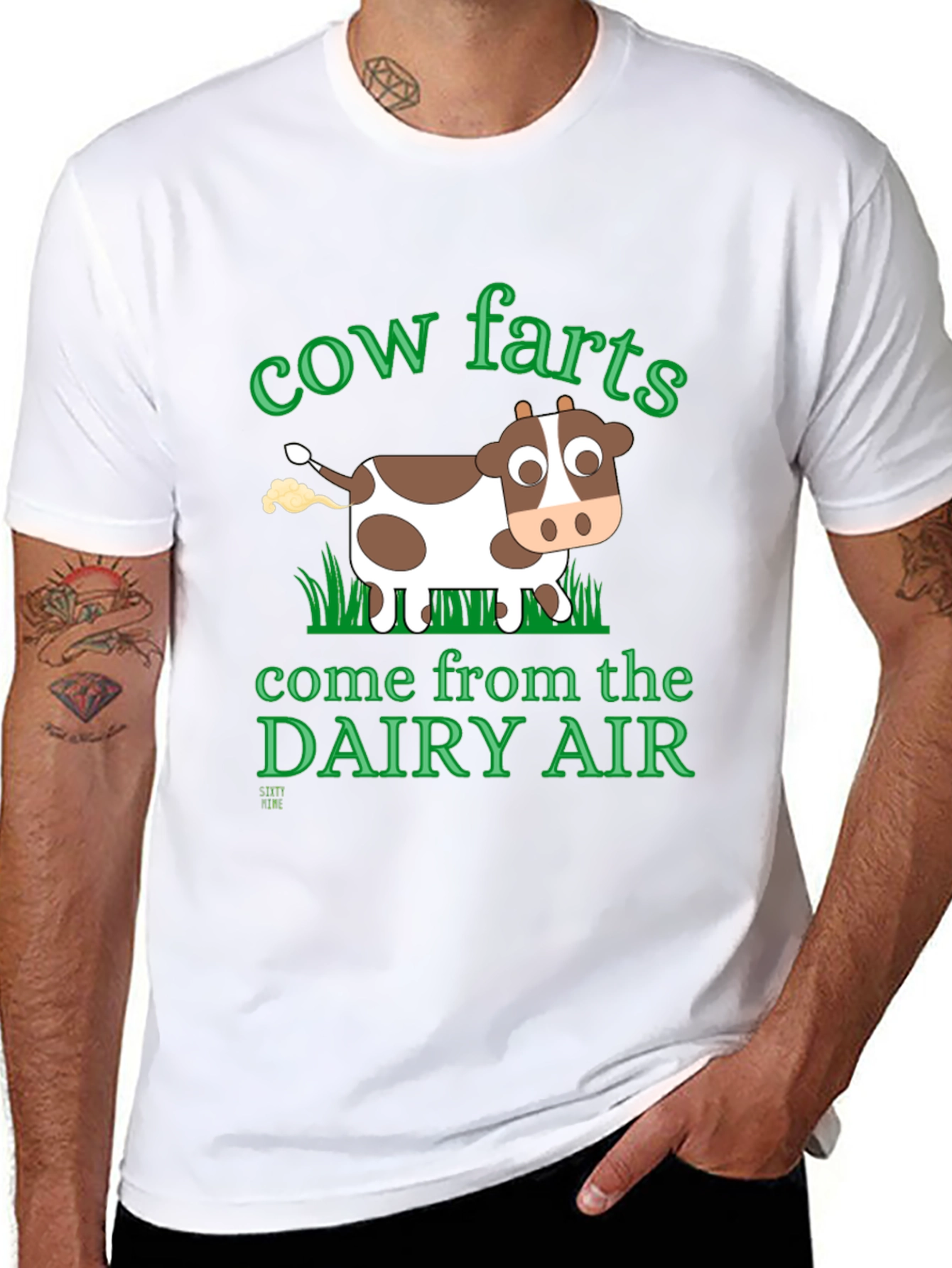 Black Cow Farts Dairy Air Graphic T-Shirt view 8