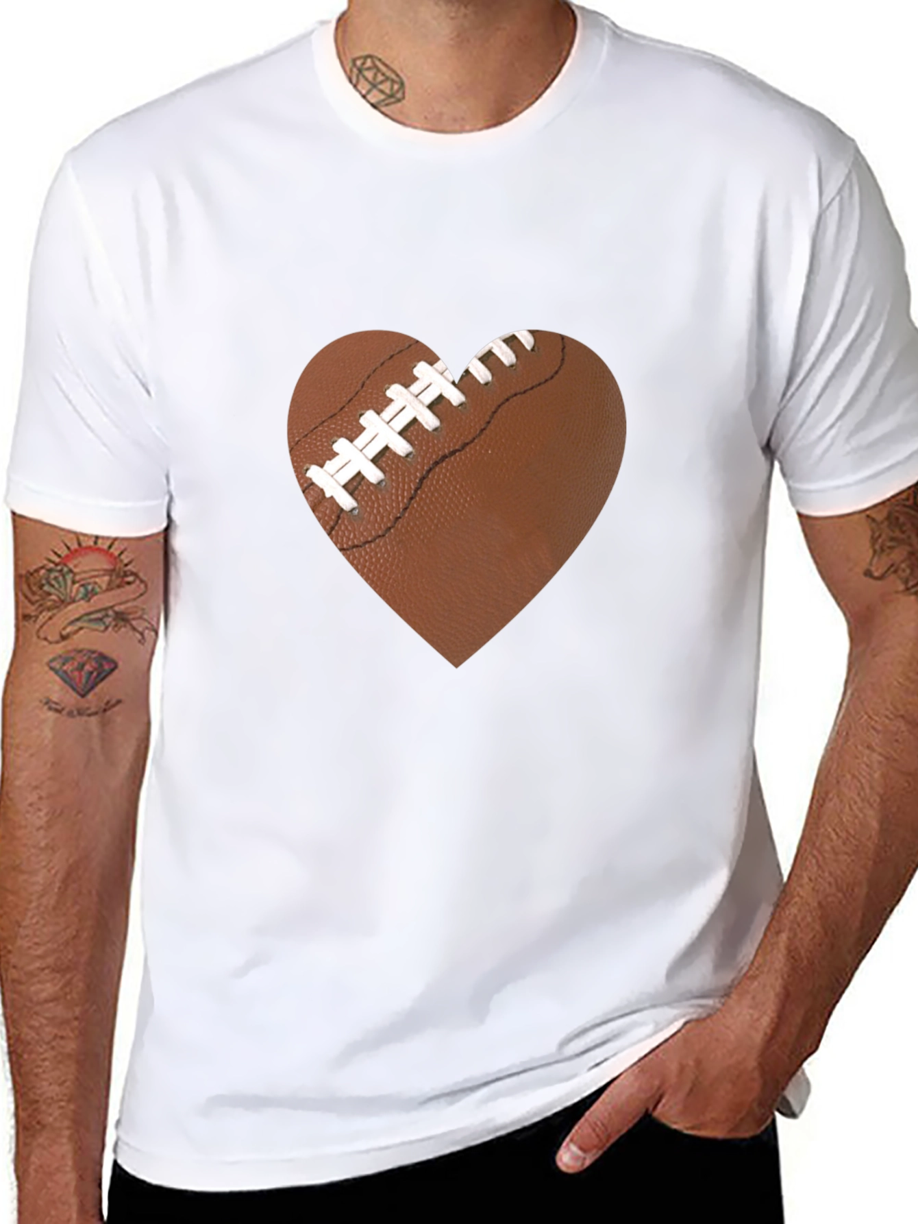 Black Football Heart Graphic Tee - Love the Game! view 8