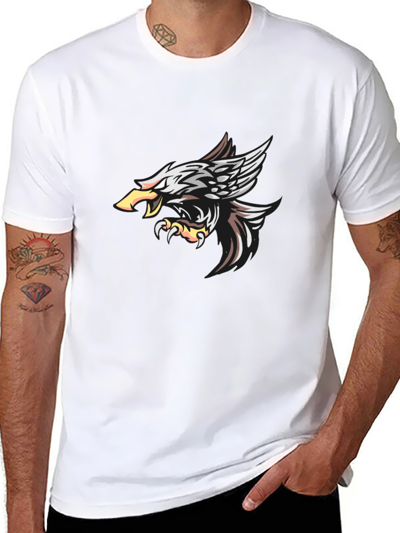 Black Men's Black Eagle Graphic T-Shirt view 8