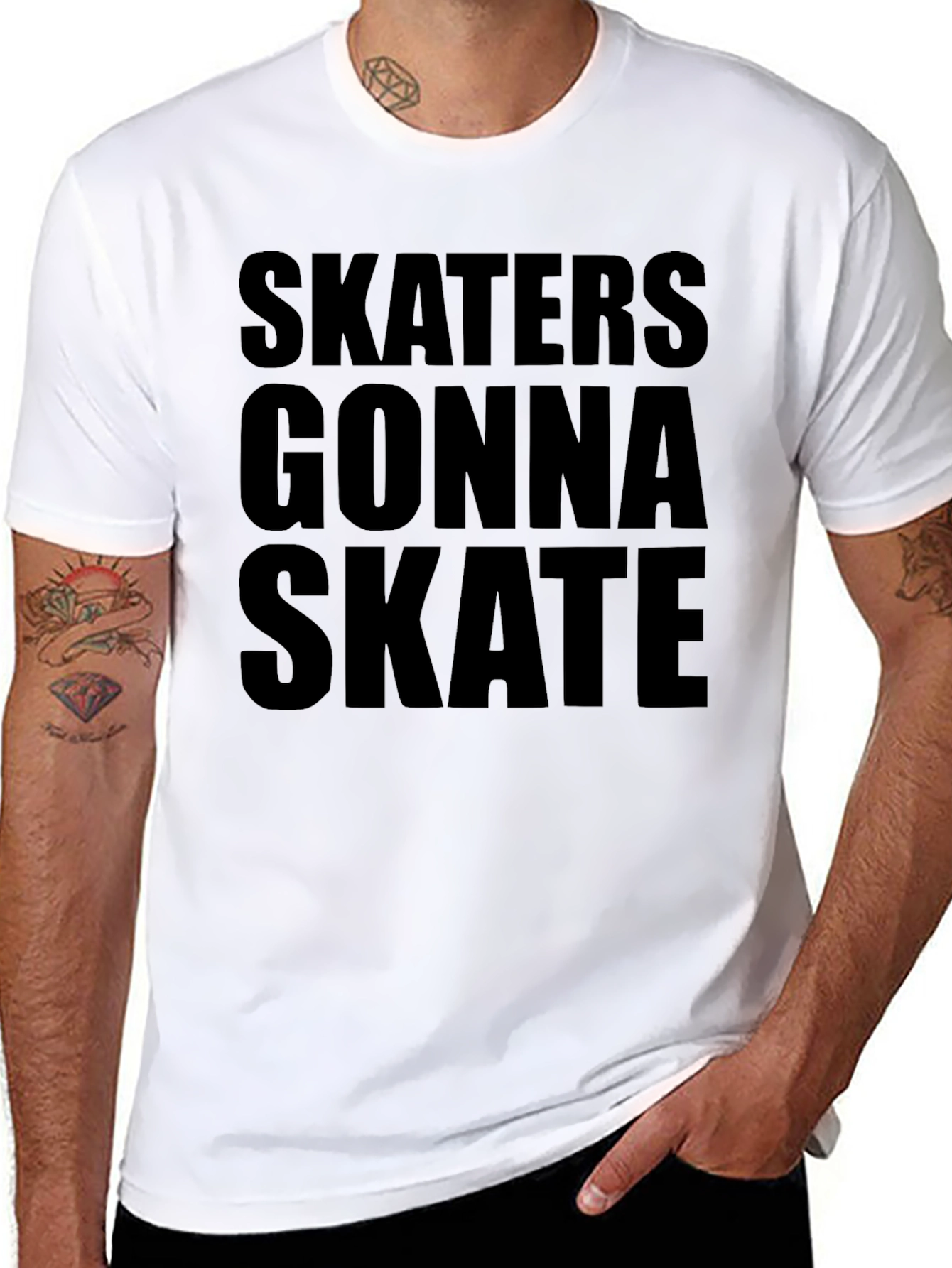 Black Skaters Gonna Skate Graphic Tee - Black view 8