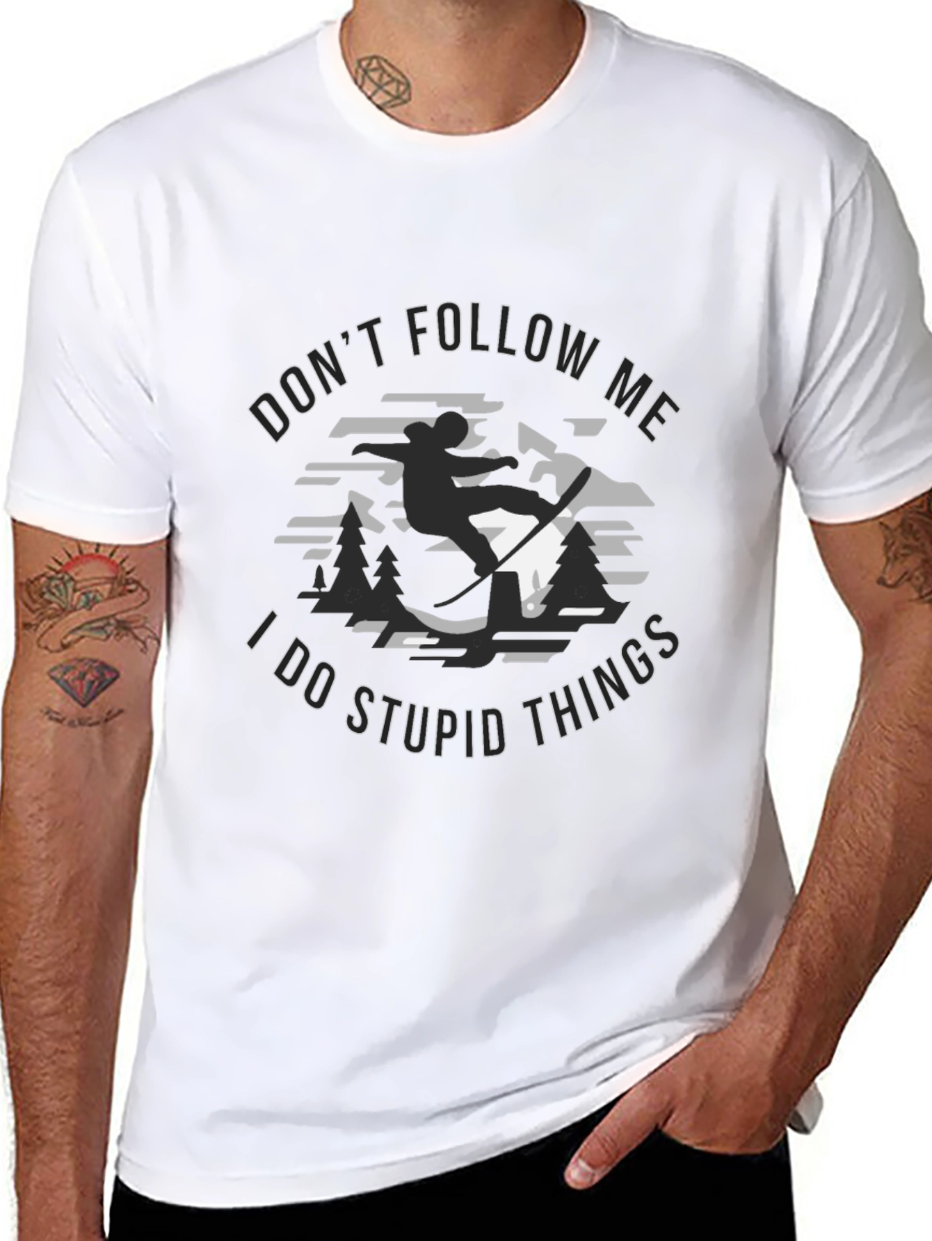Black Don't Follow Me T-Shirt - Stupid Things Tee view 8