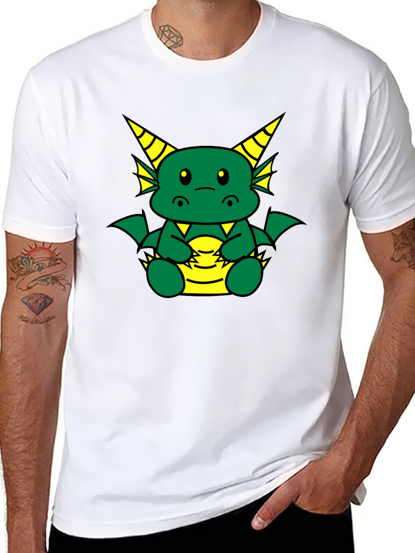 Black Cute Dragon Graphic T-Shirt - Black view 8
