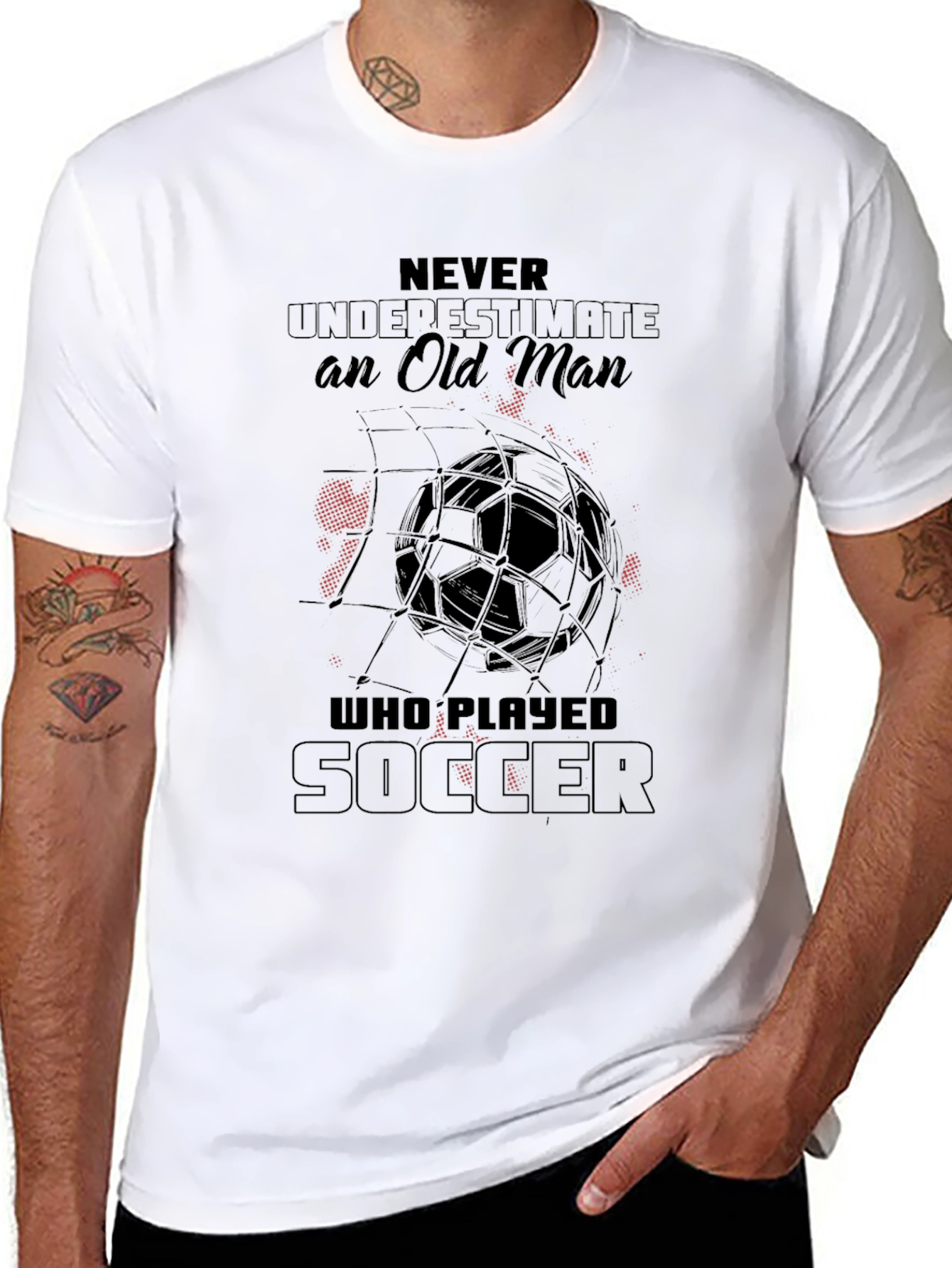 Black Never Underestimate Soccer Player Black T-Shirt view 8