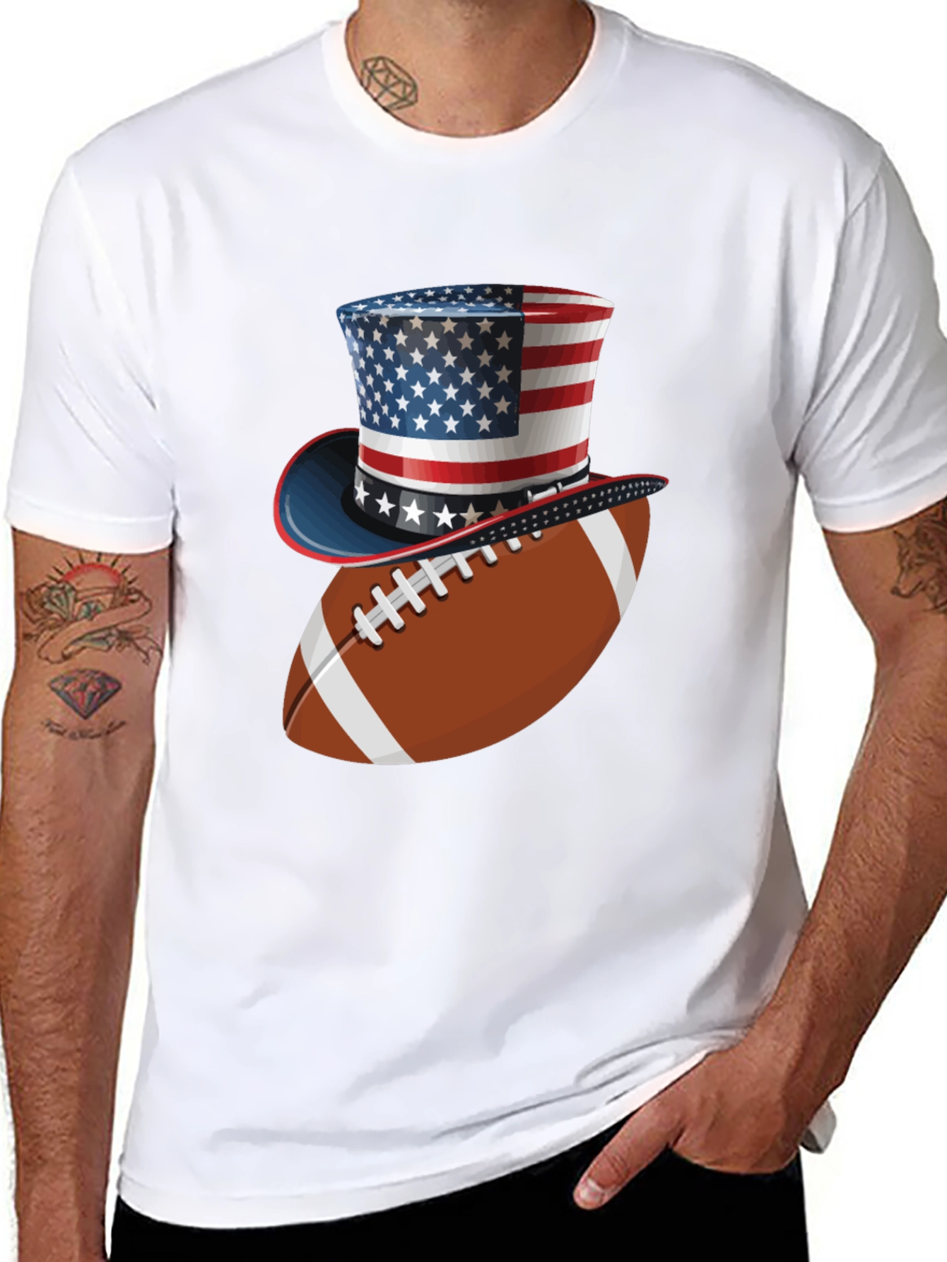 Black Patriotic Football T-Shirt - American Pride view 8