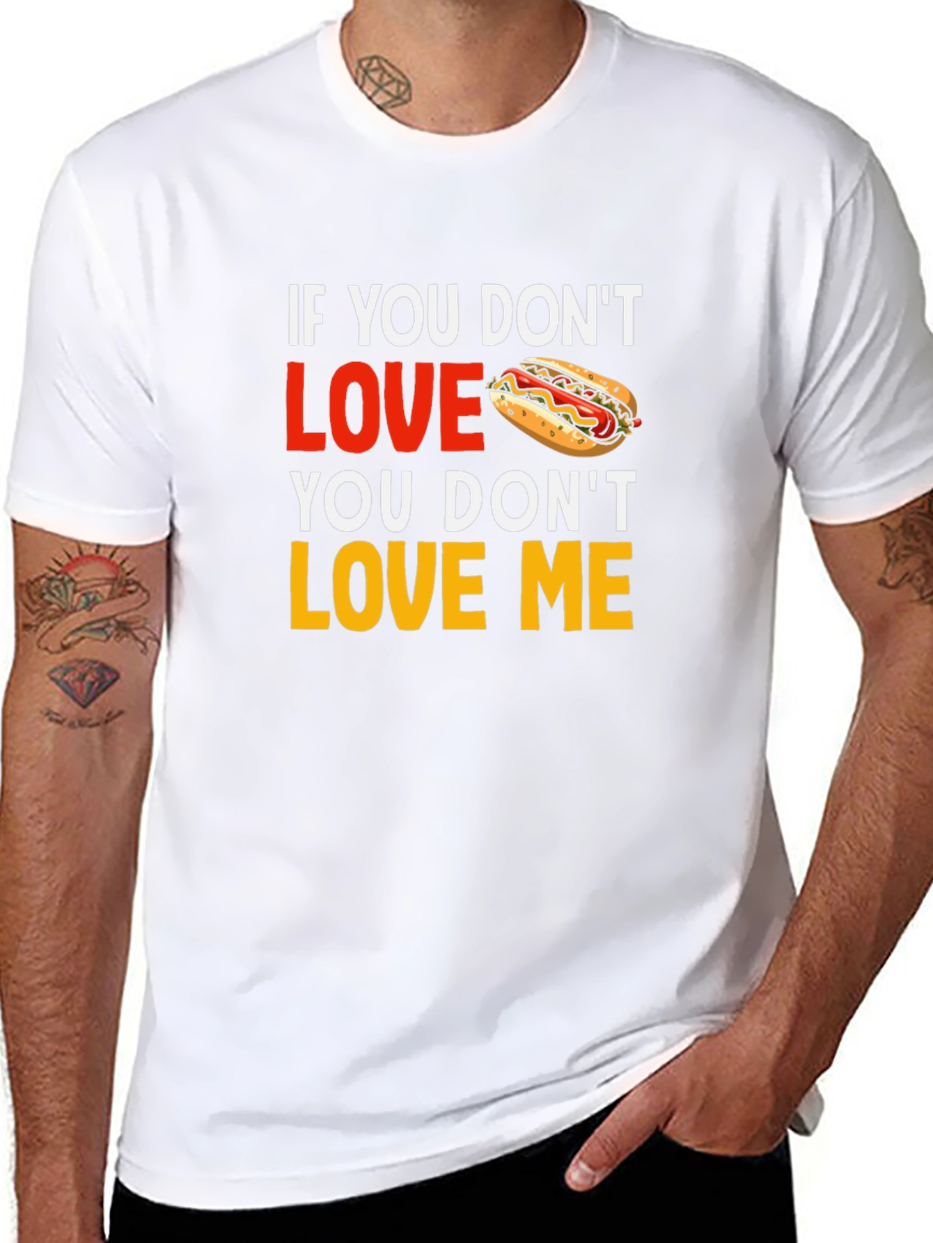 Black Funny Hot Dog Lover T-Shirt: If You Don't Love Hot Dogs, You Don't Love Me view 8