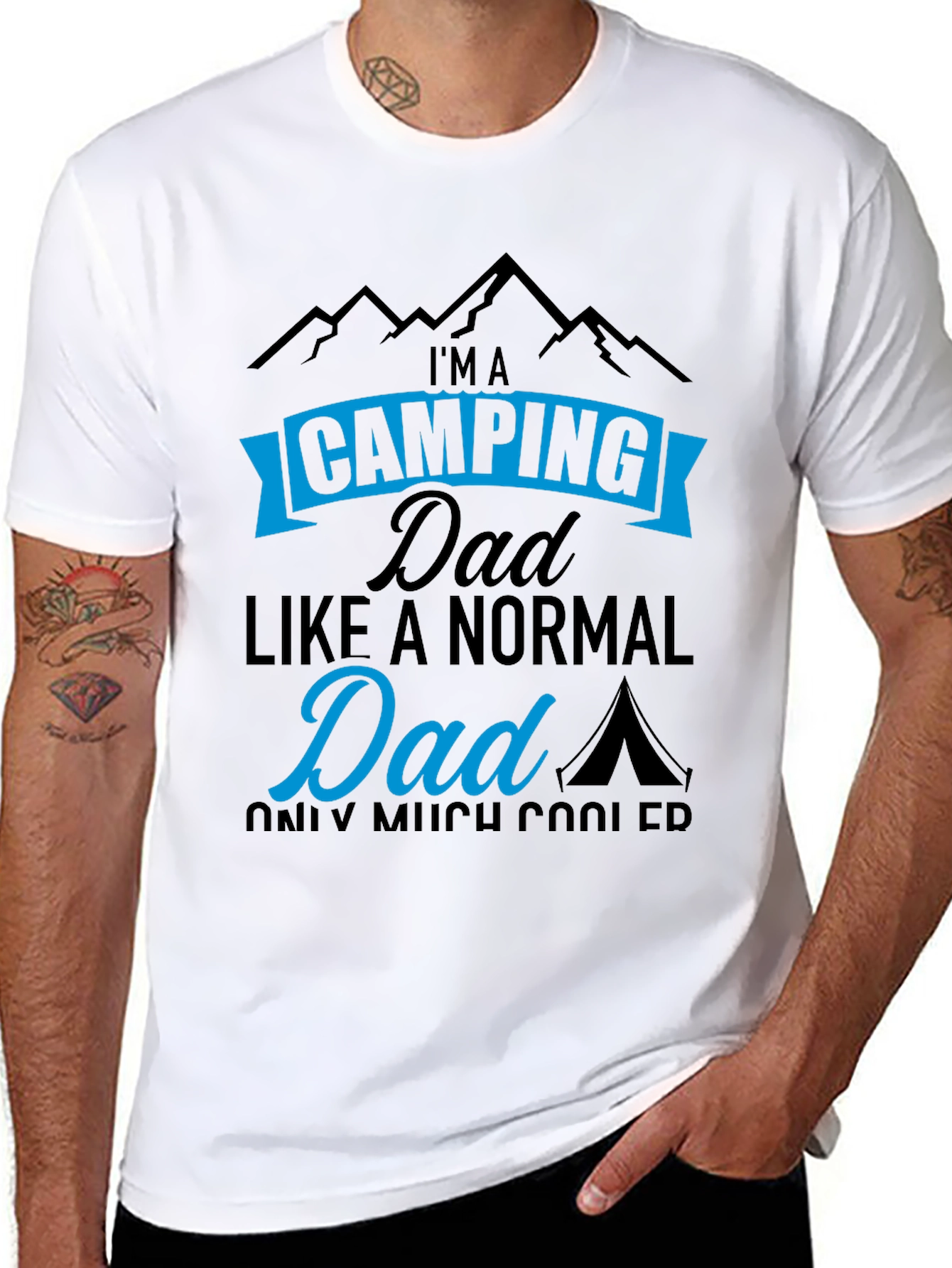 Black Camping Dad T-Shirt - Cool Father's Day Gift view 8
