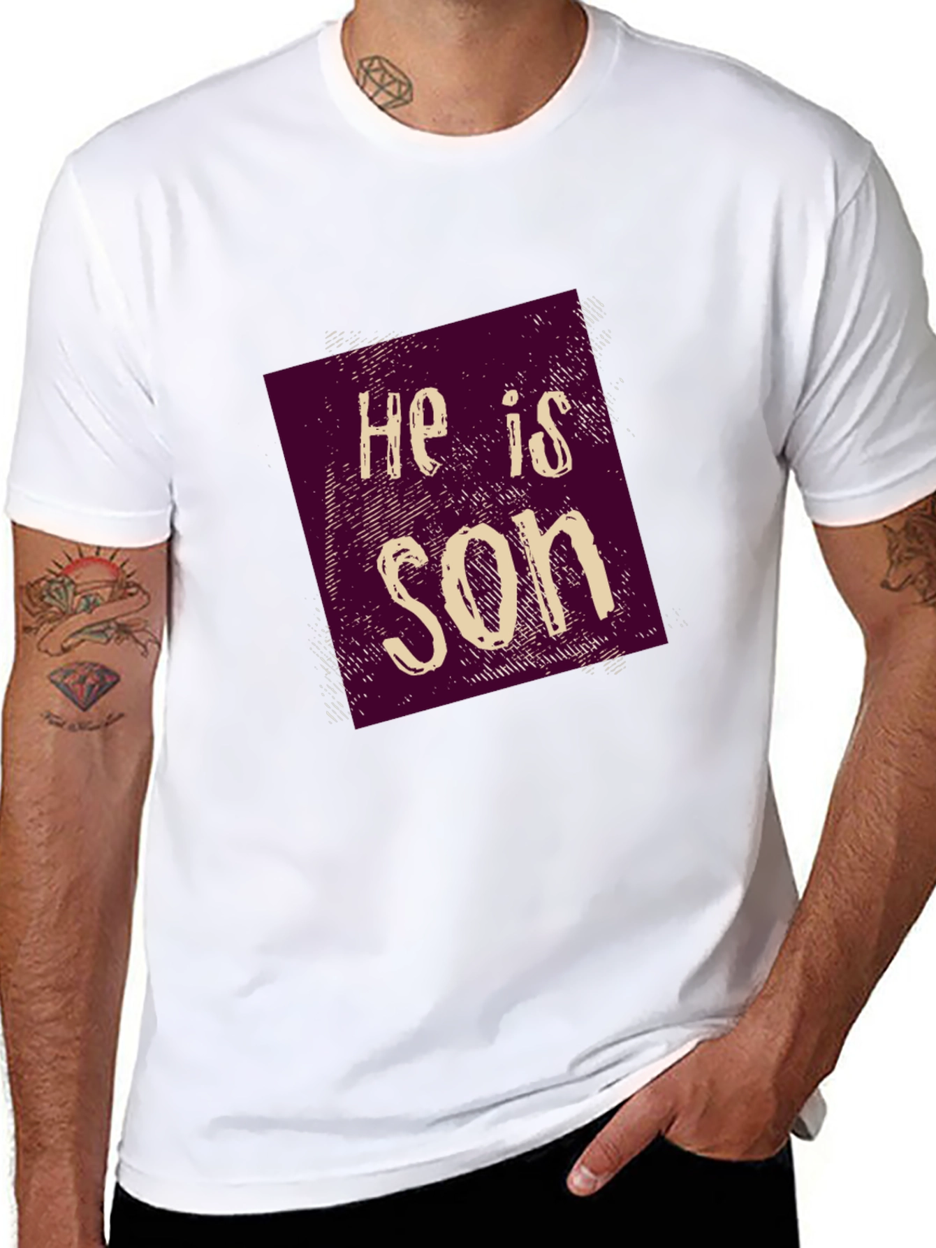 Black He is Son Graphic Tee - Casual Style view 8
